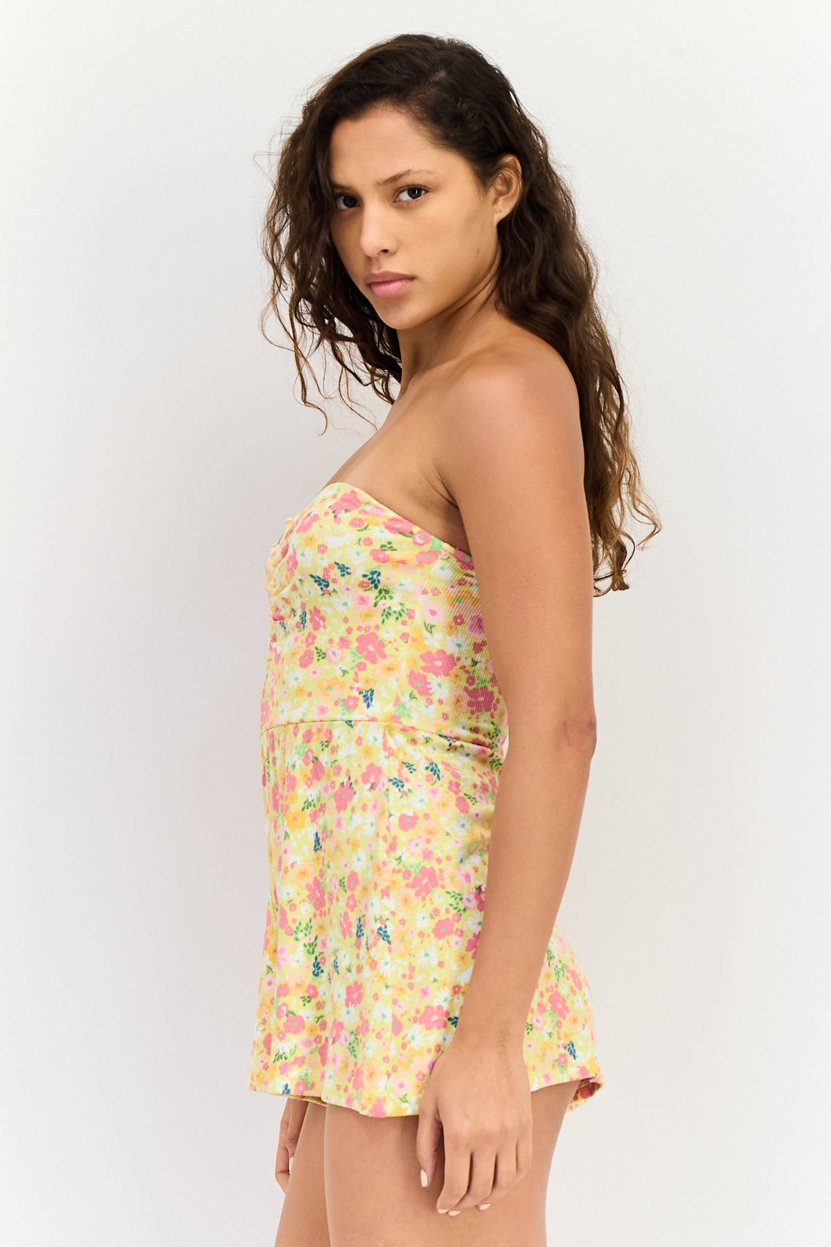 Floral Strapless Playsuit