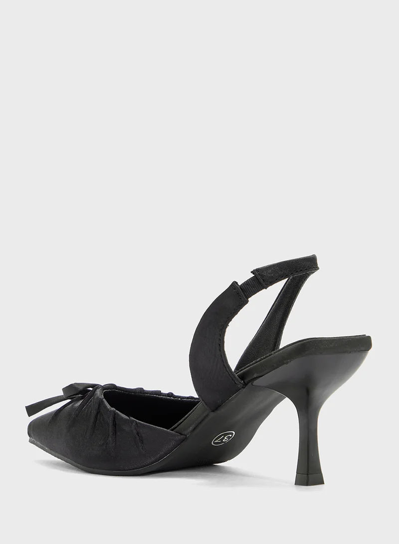 Slingback Pump With Bow