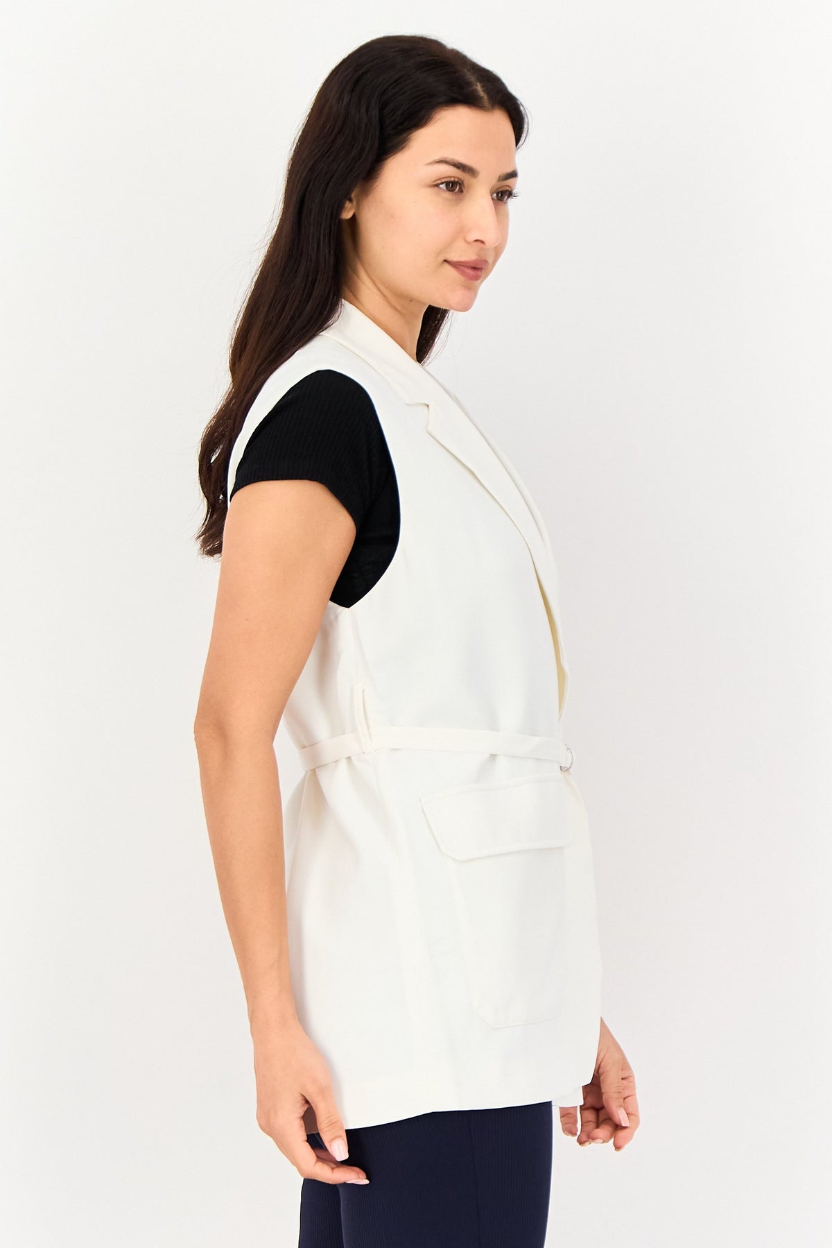 Regular Fit Solid Blazer Vest