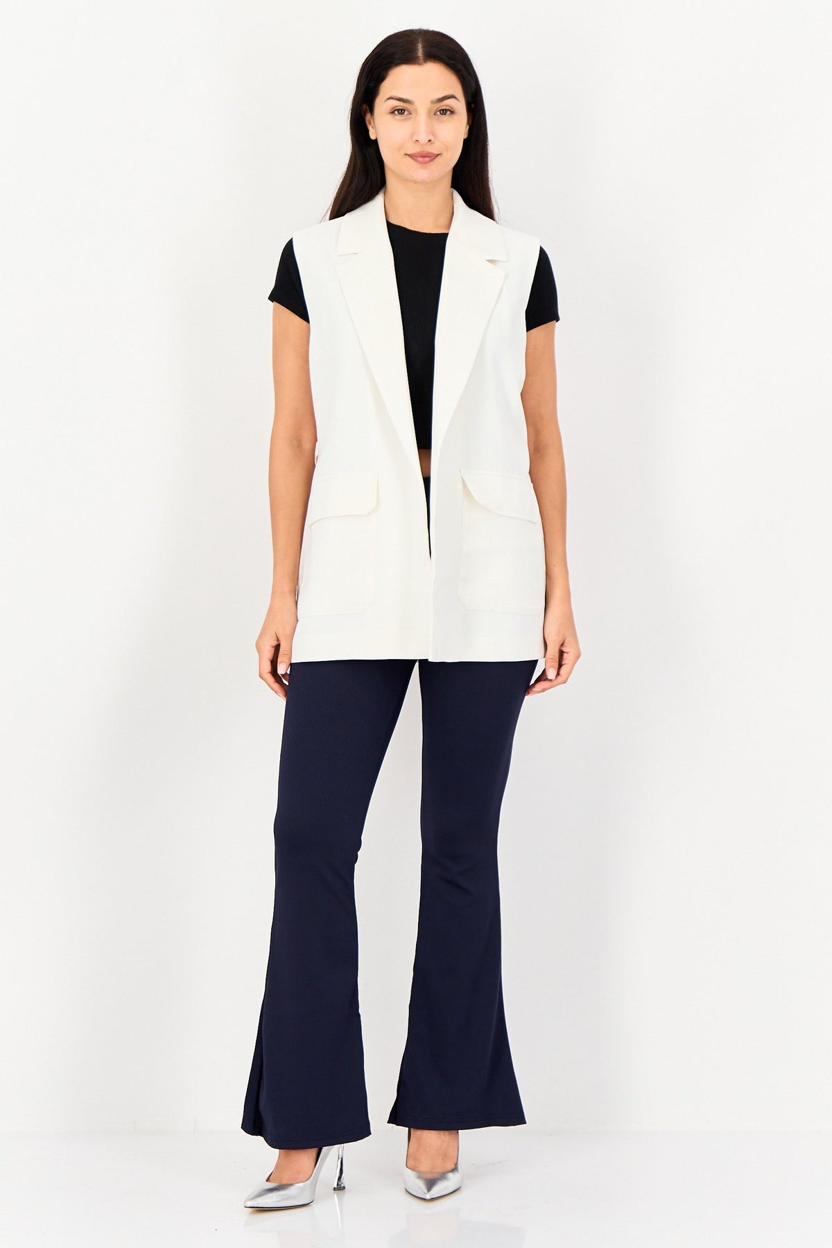 Regular Fit Solid Blazer Vest