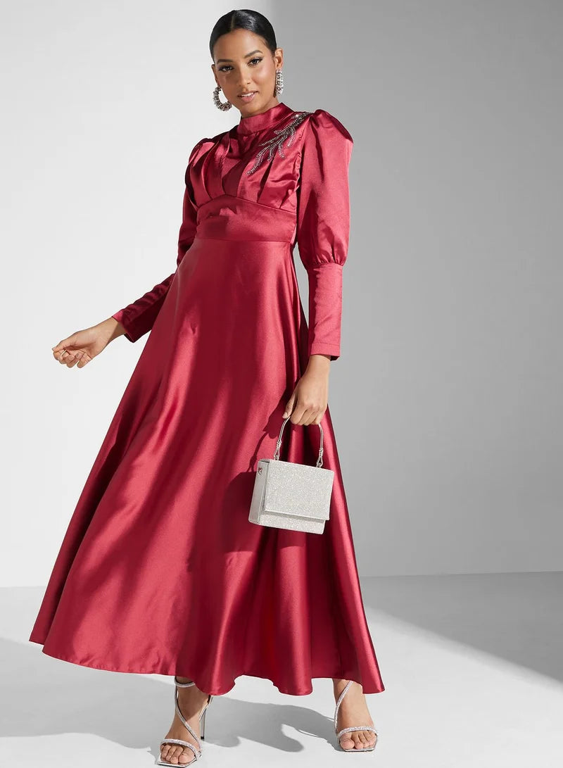 Satin Embellished Dress
