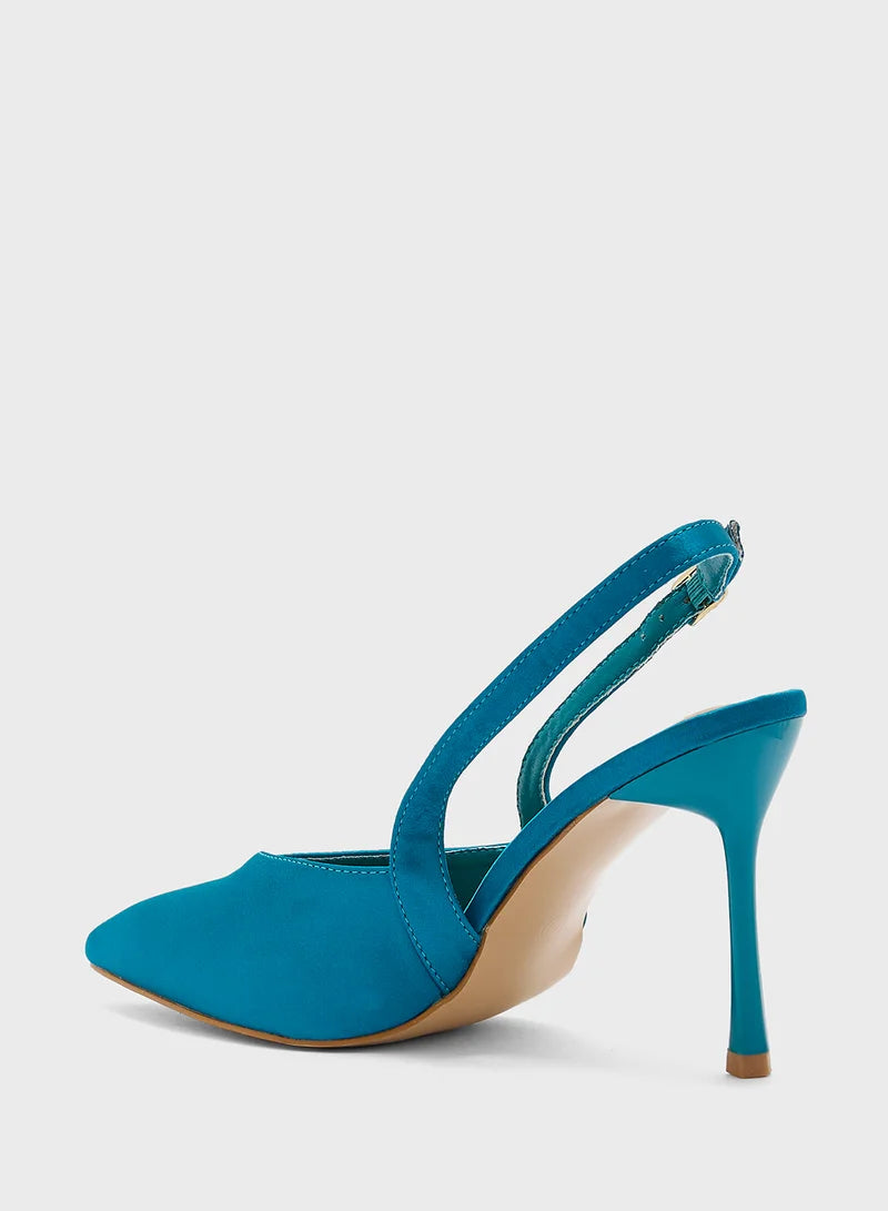 Pointy Satin Pump