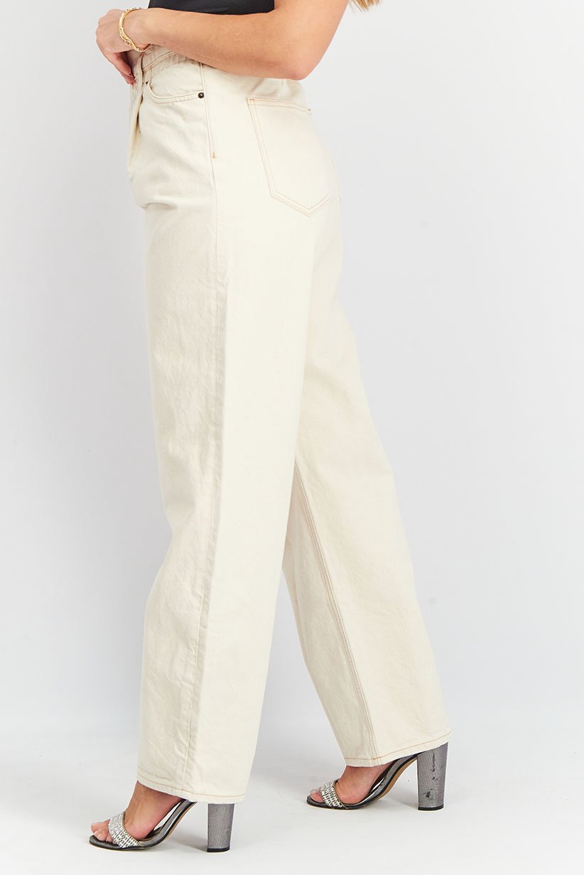 High Waist Non Stretchable Denim Jeans