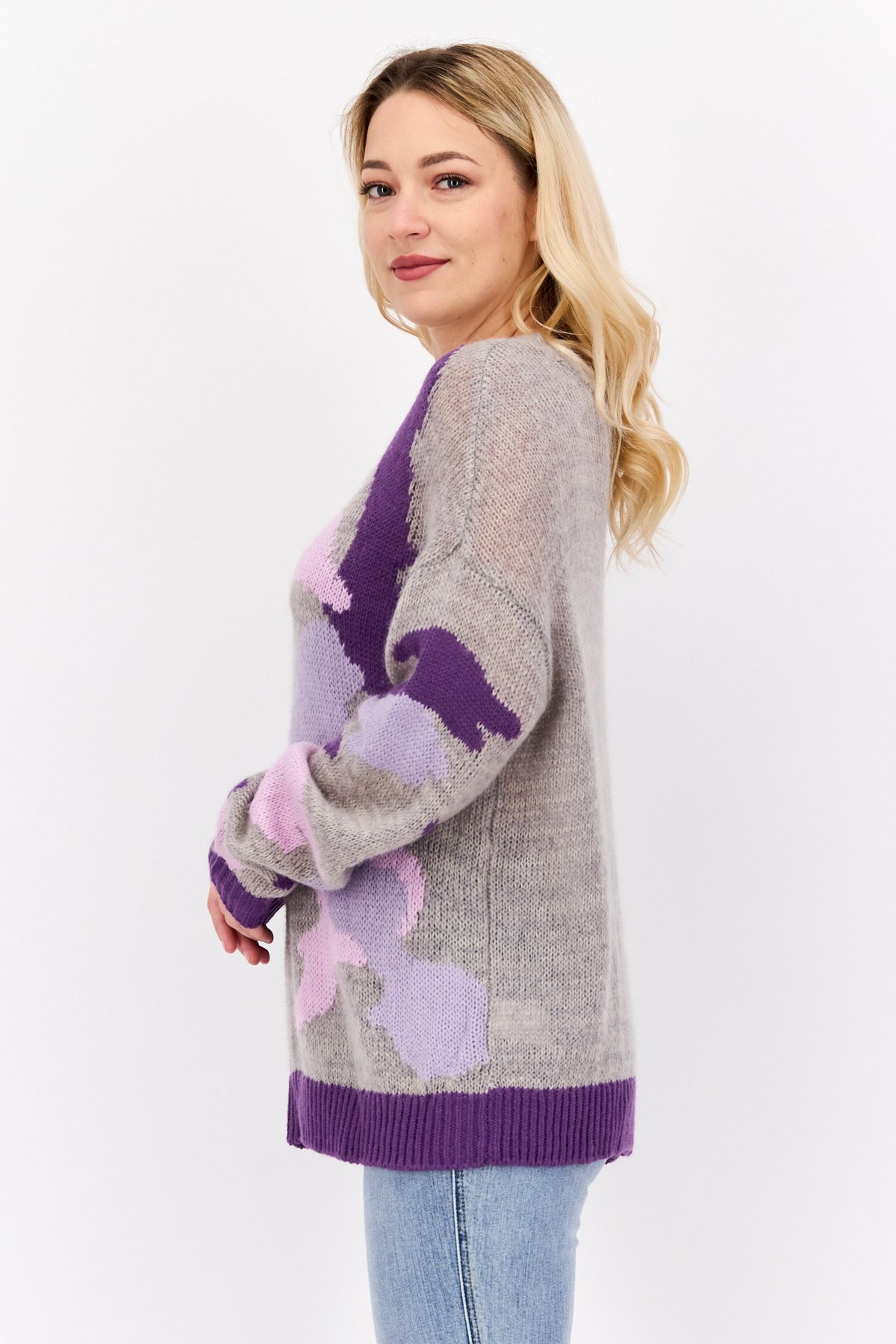 V Neck Knitted Sweater