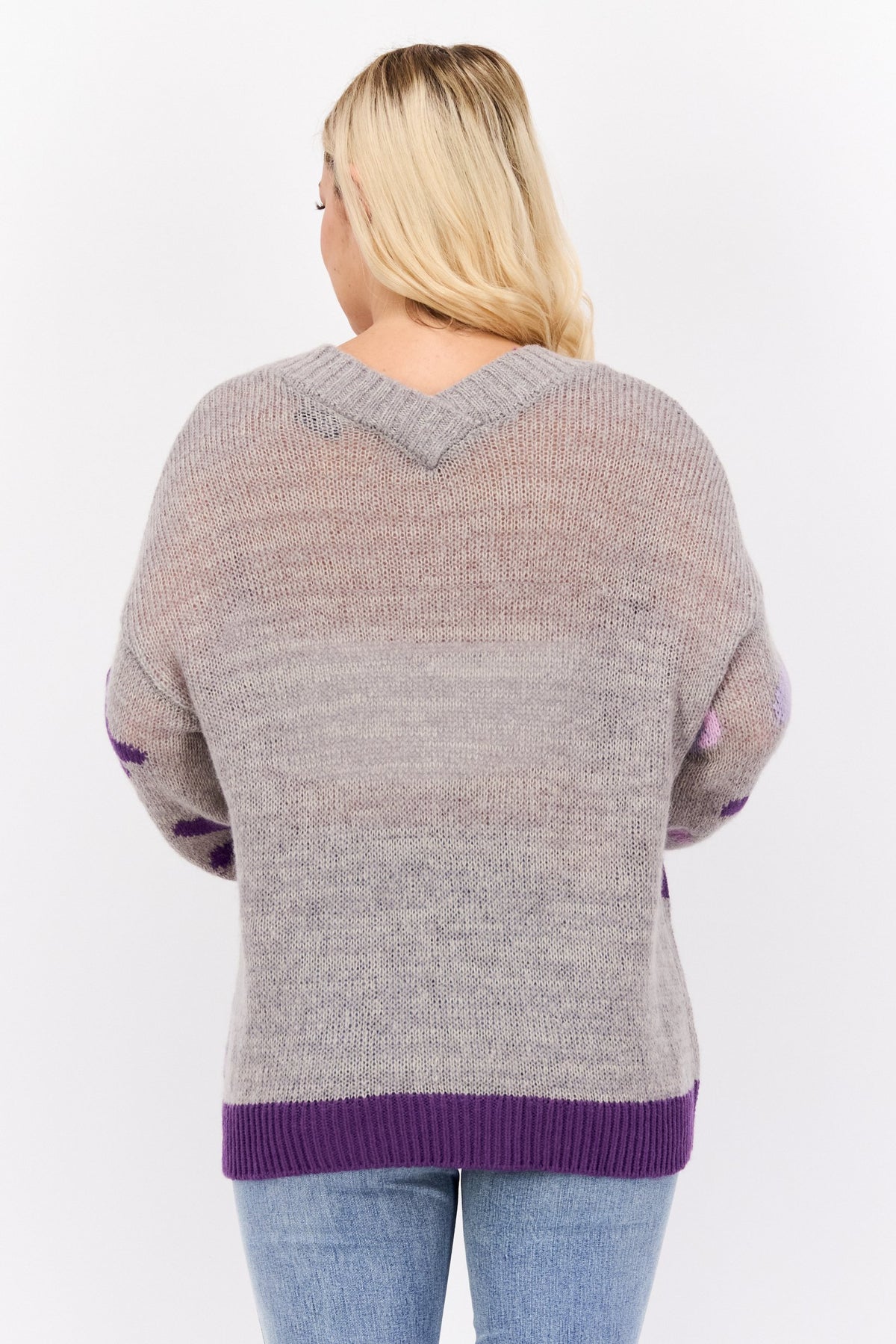 V Neck Knitted Sweater