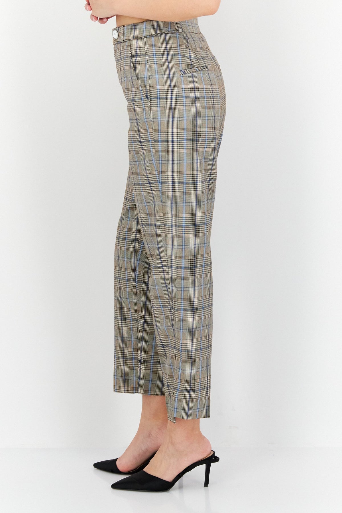 Regular Fit Plaid Straight Leg Pants