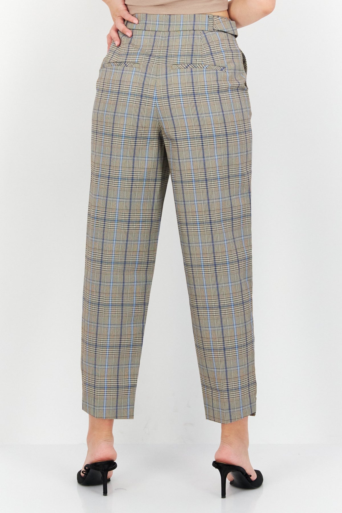 Regular Fit Plaid Straight Leg Pants