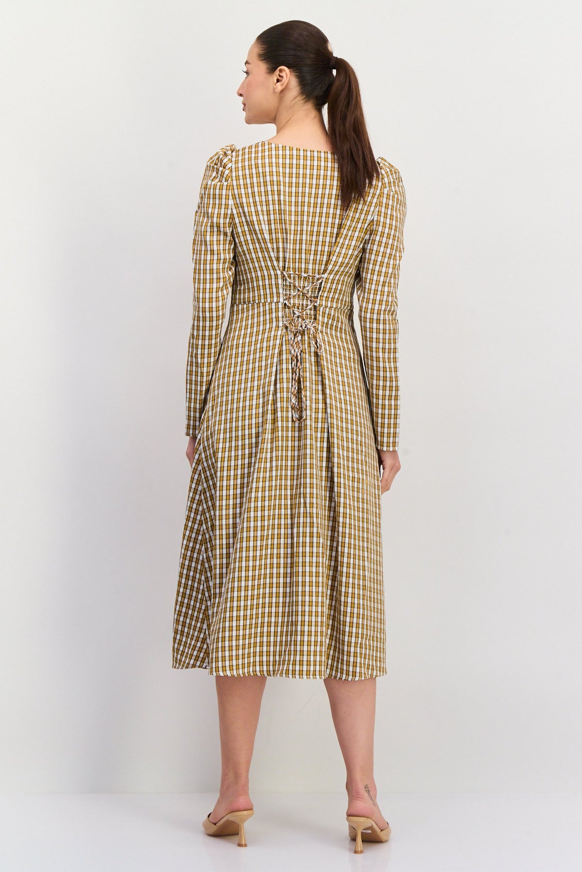 Checkered Midi Dress