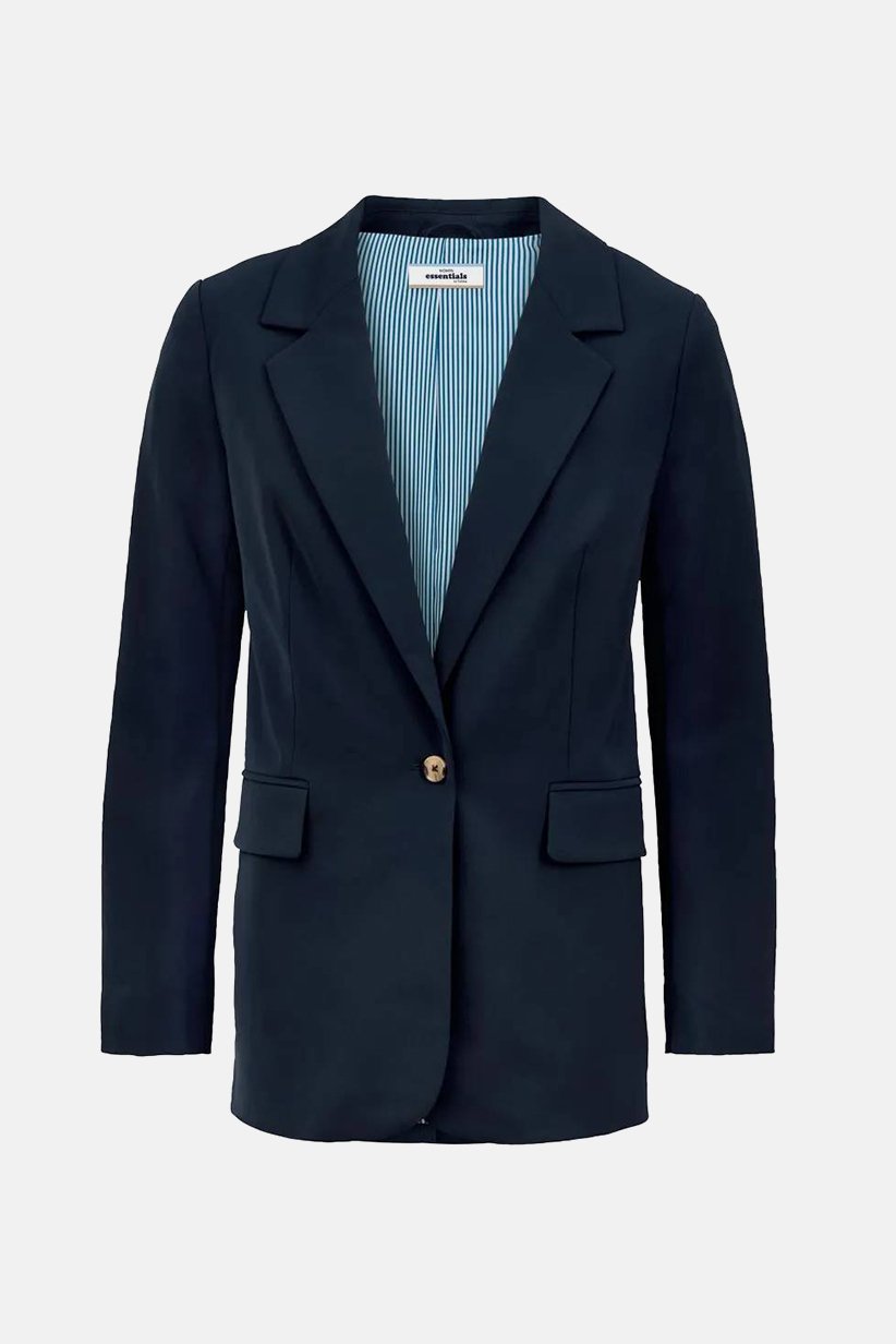 Comfort Fit Plain Formal Web Blazer