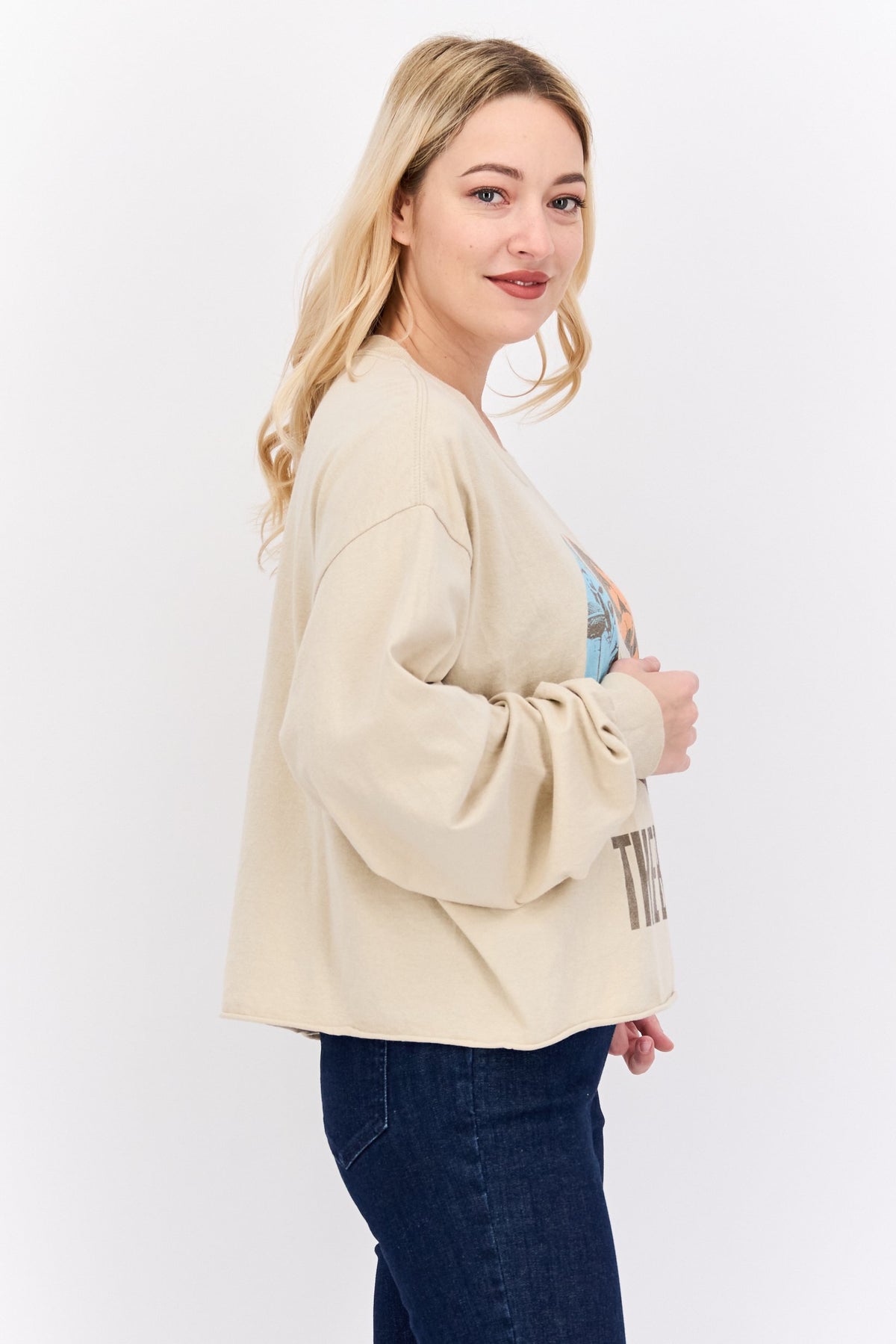 Crew Neck Graphic Print Long Sleeves Sweatshirt