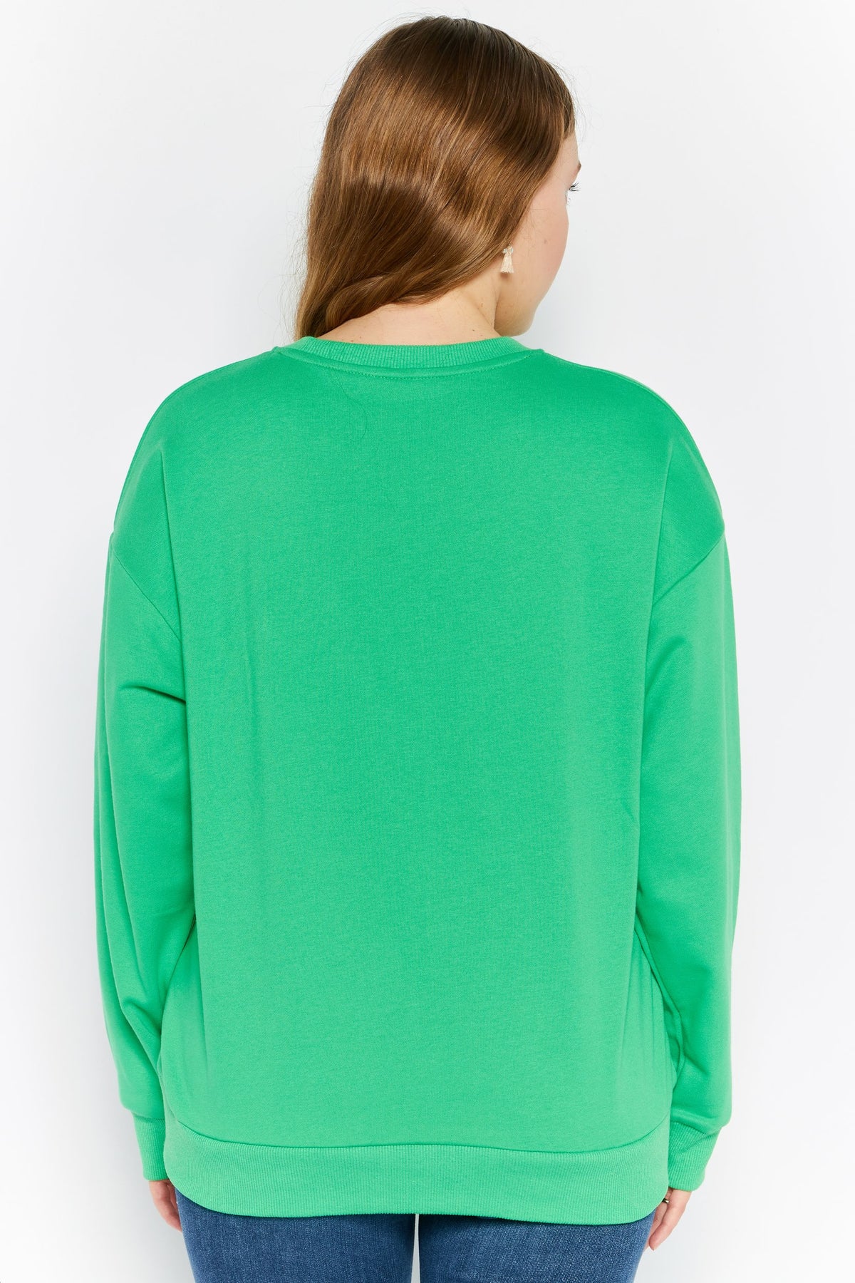 Round Neck Brand Logo Long Sleeves Sweatshirt