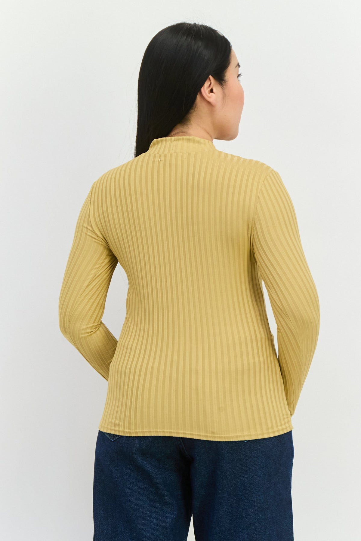 Twist Neck Long Sleeve Striped Top