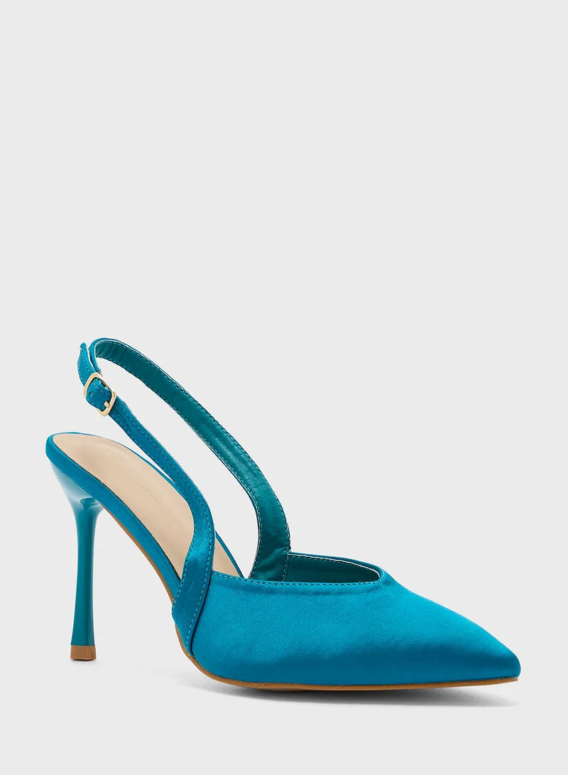 Pointy Satin Pump