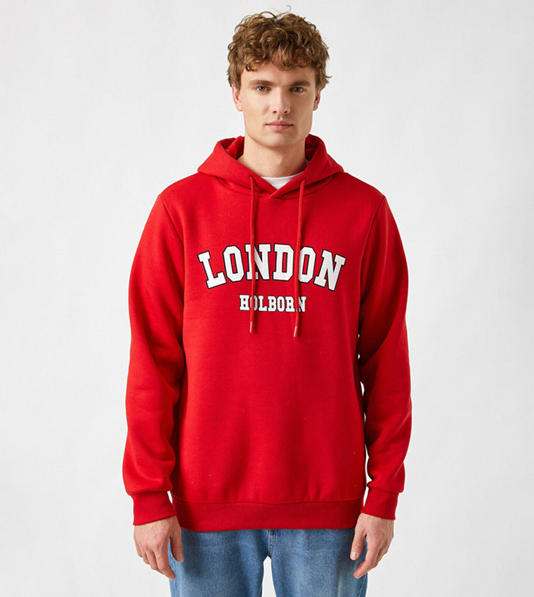 Koton, London Printed Hoodie Sweatshirt