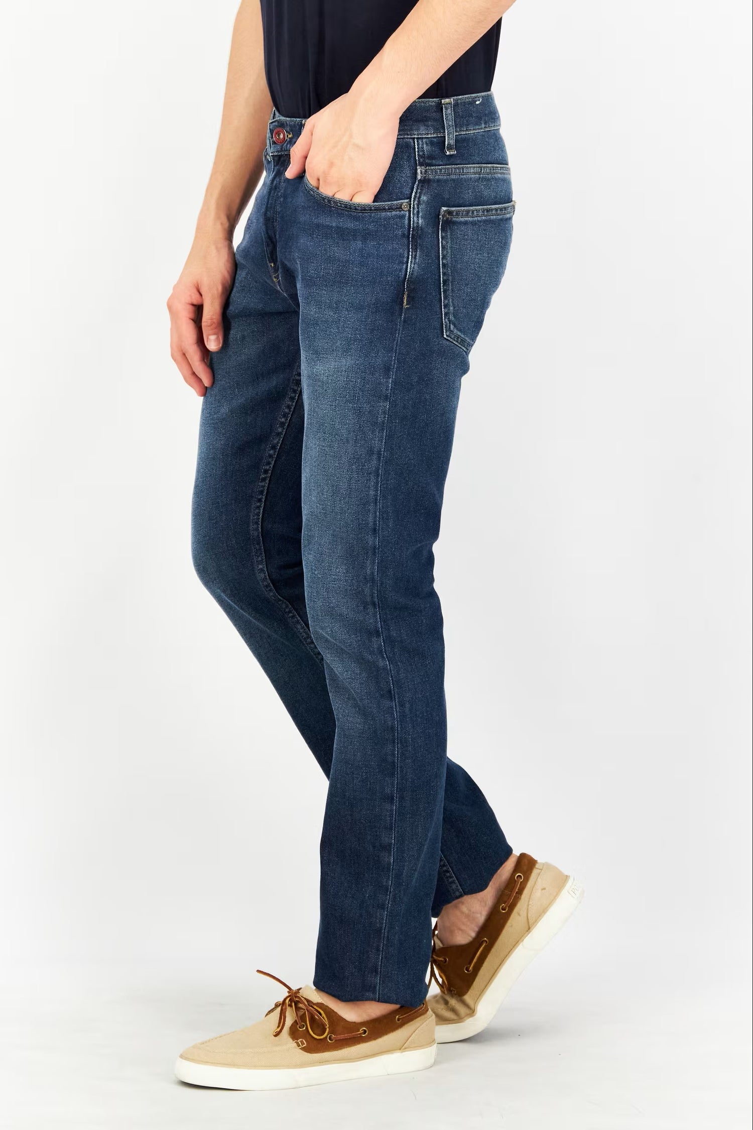 Celio*، د نارینه مستقیم فټ مینځل شوي د مینځلو وړ جینس، متوسط ​​نیلي