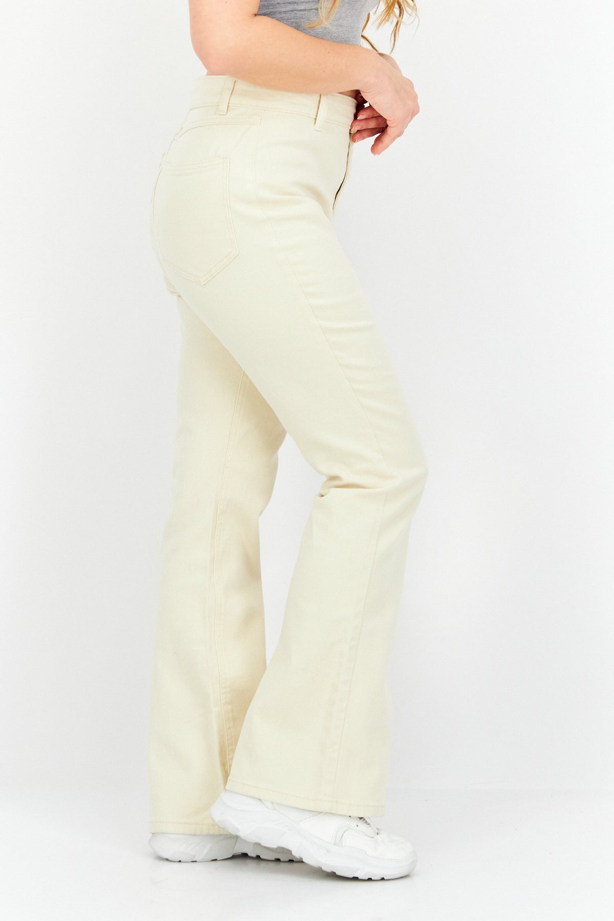 Regular Fit Wide Leg Plain Jeans