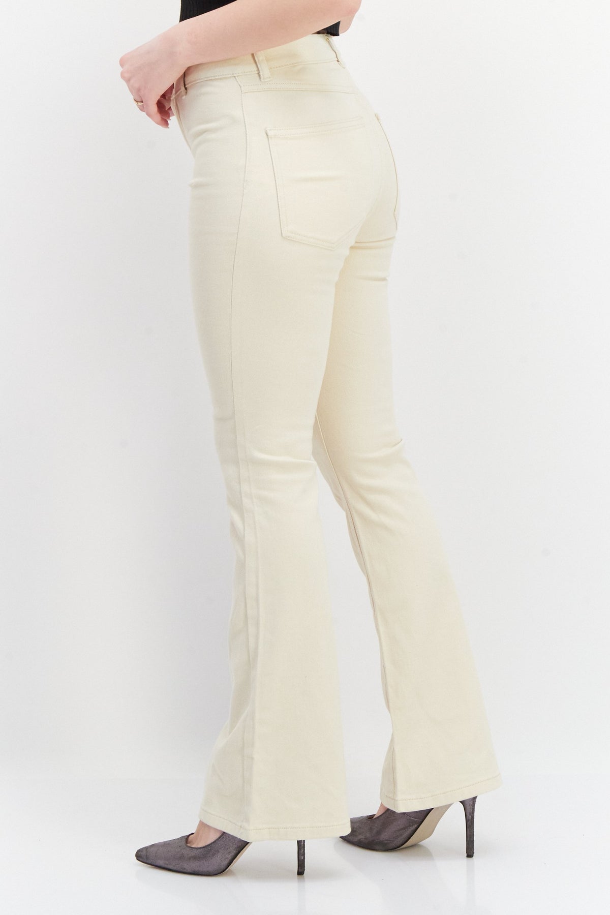 Flare Fit Solid Stretchable Denim Jeans