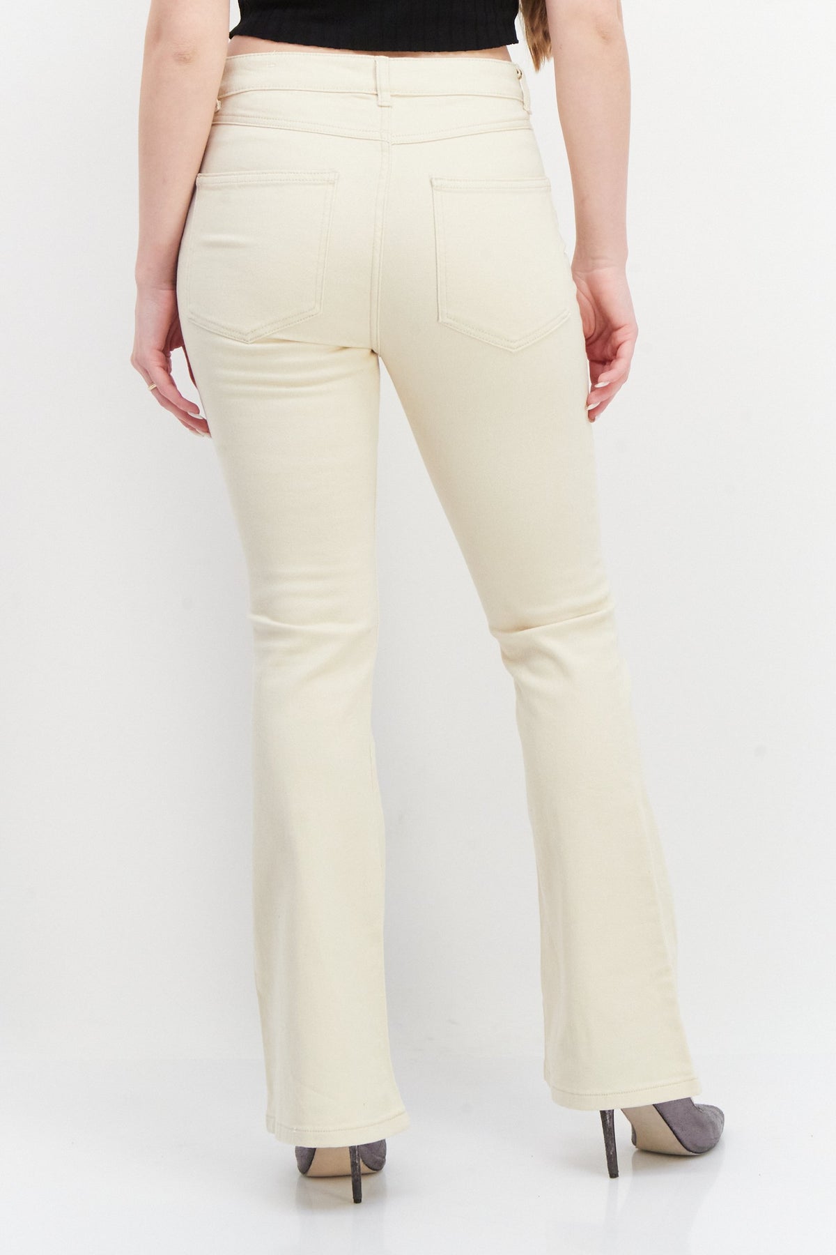 Flare Fit Solid Stretchable Denim Jeans