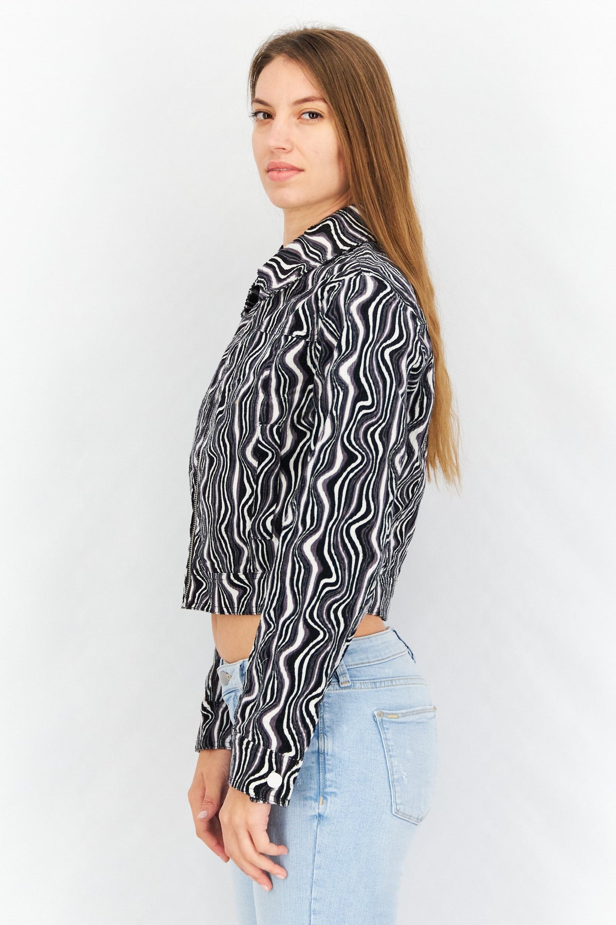 Abstract Print Shirt Jacket