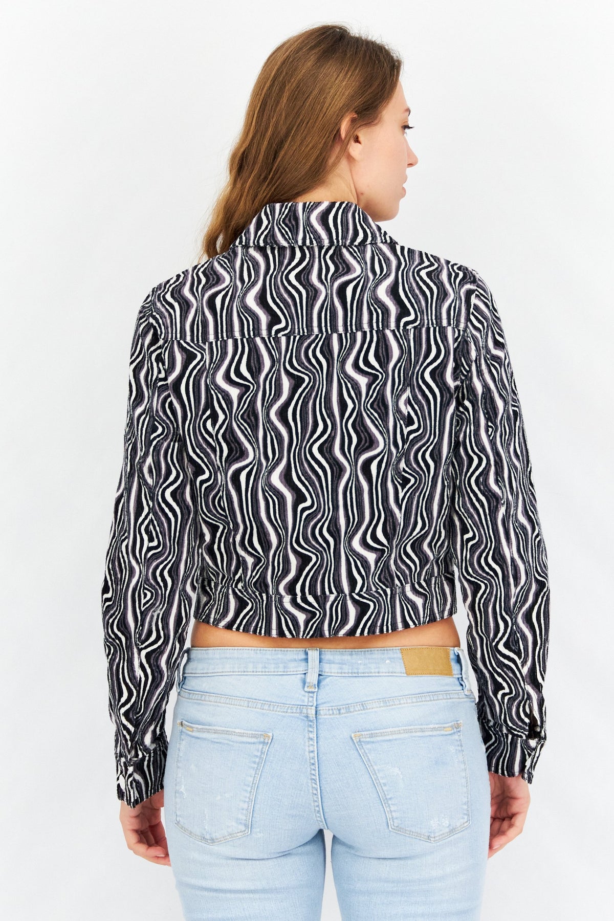 Abstract Print Shirt Jacket