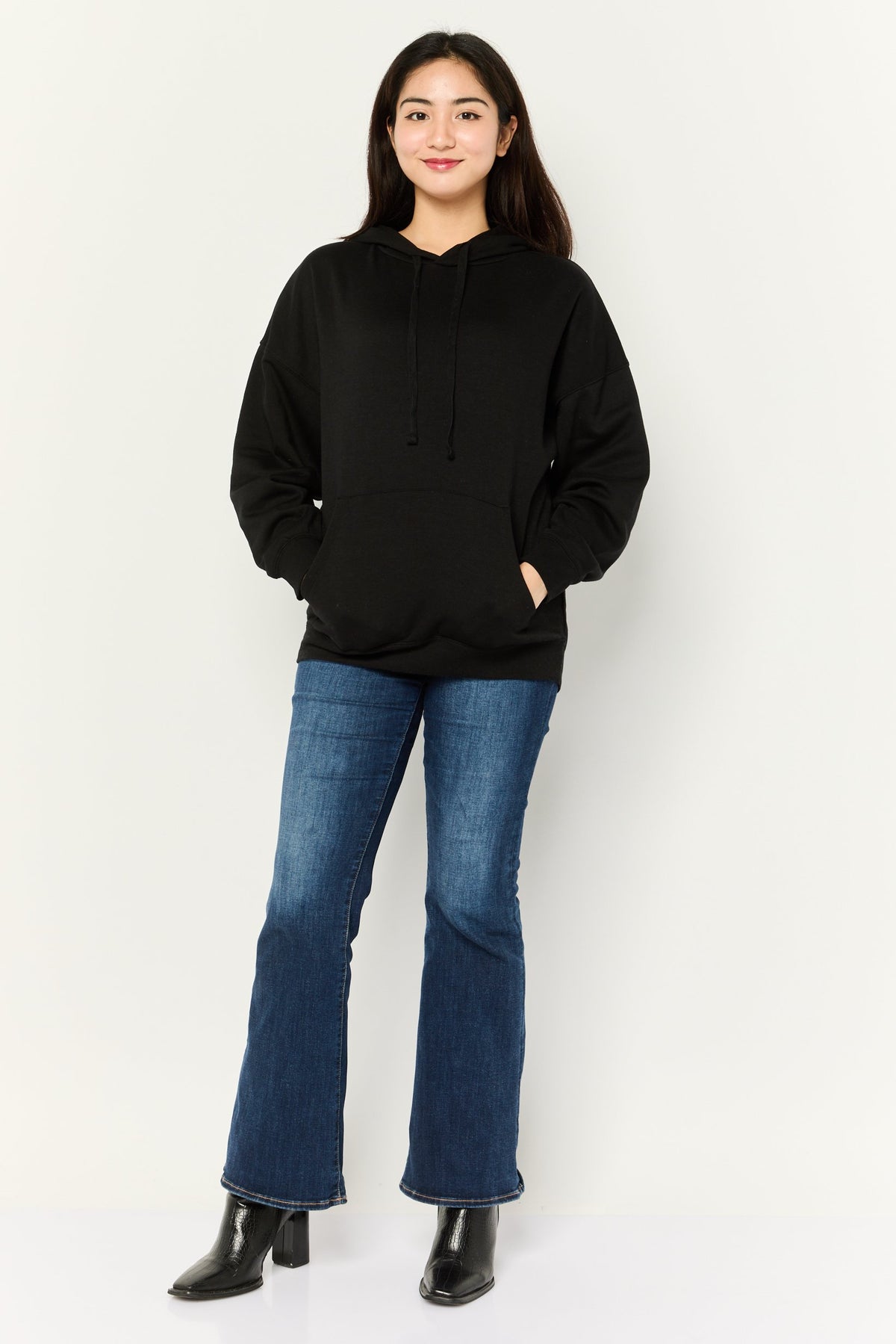 Hooded Plain Long Sleeves Hoodie