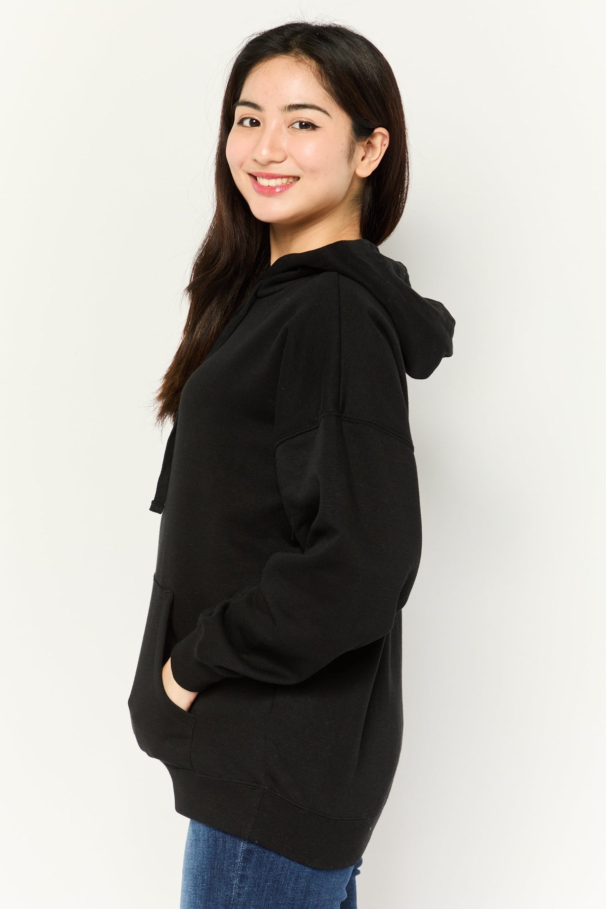 Hooded Plain Long Sleeves Hoodie