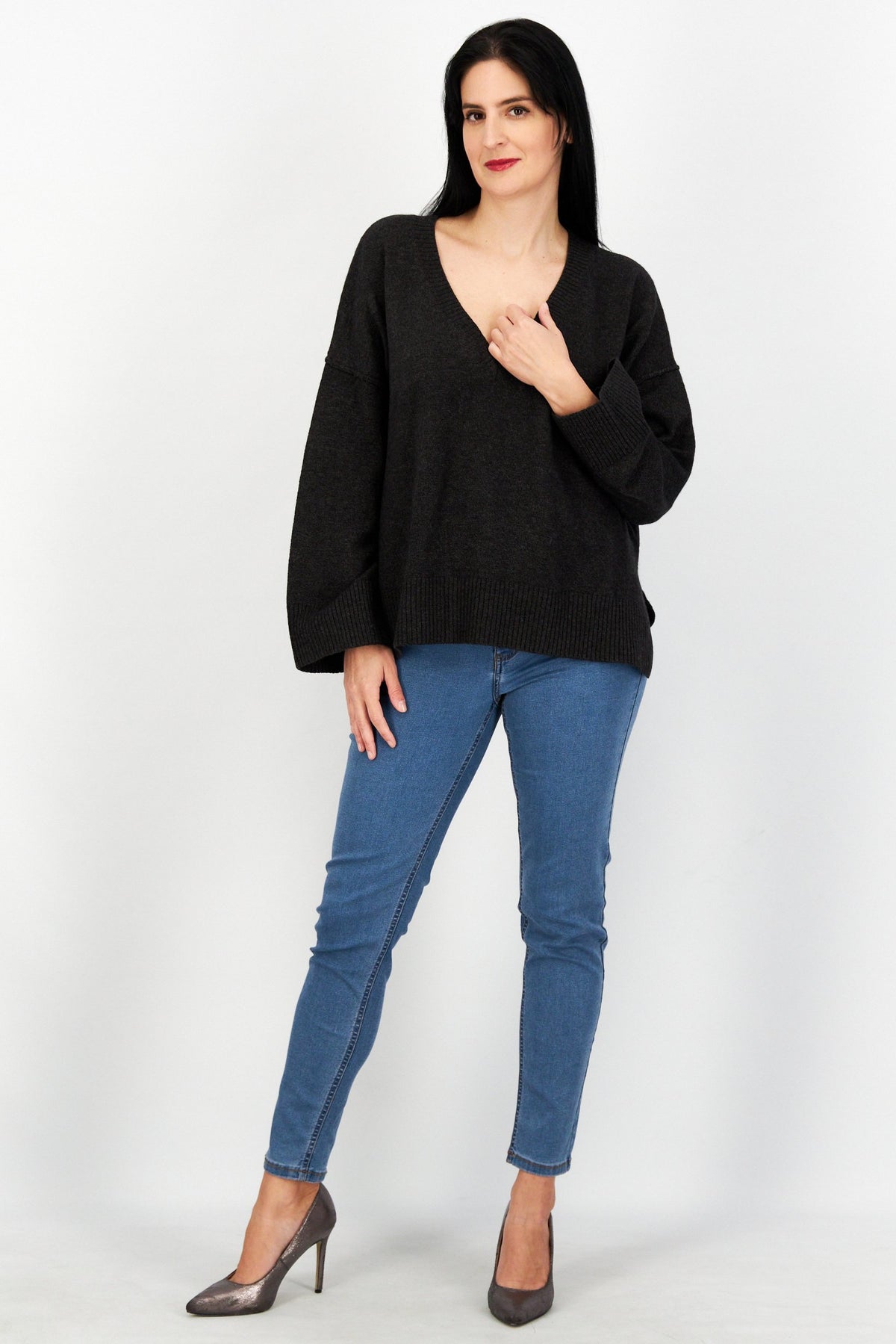 V-Neck Knitted Sweater
