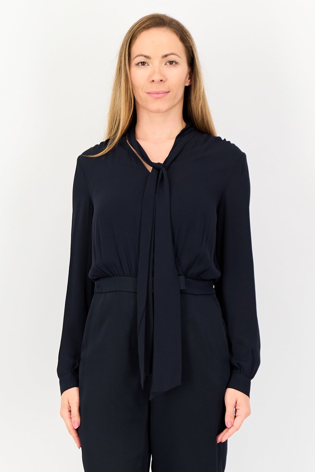 Solid Long Sleeve Jumpsuit