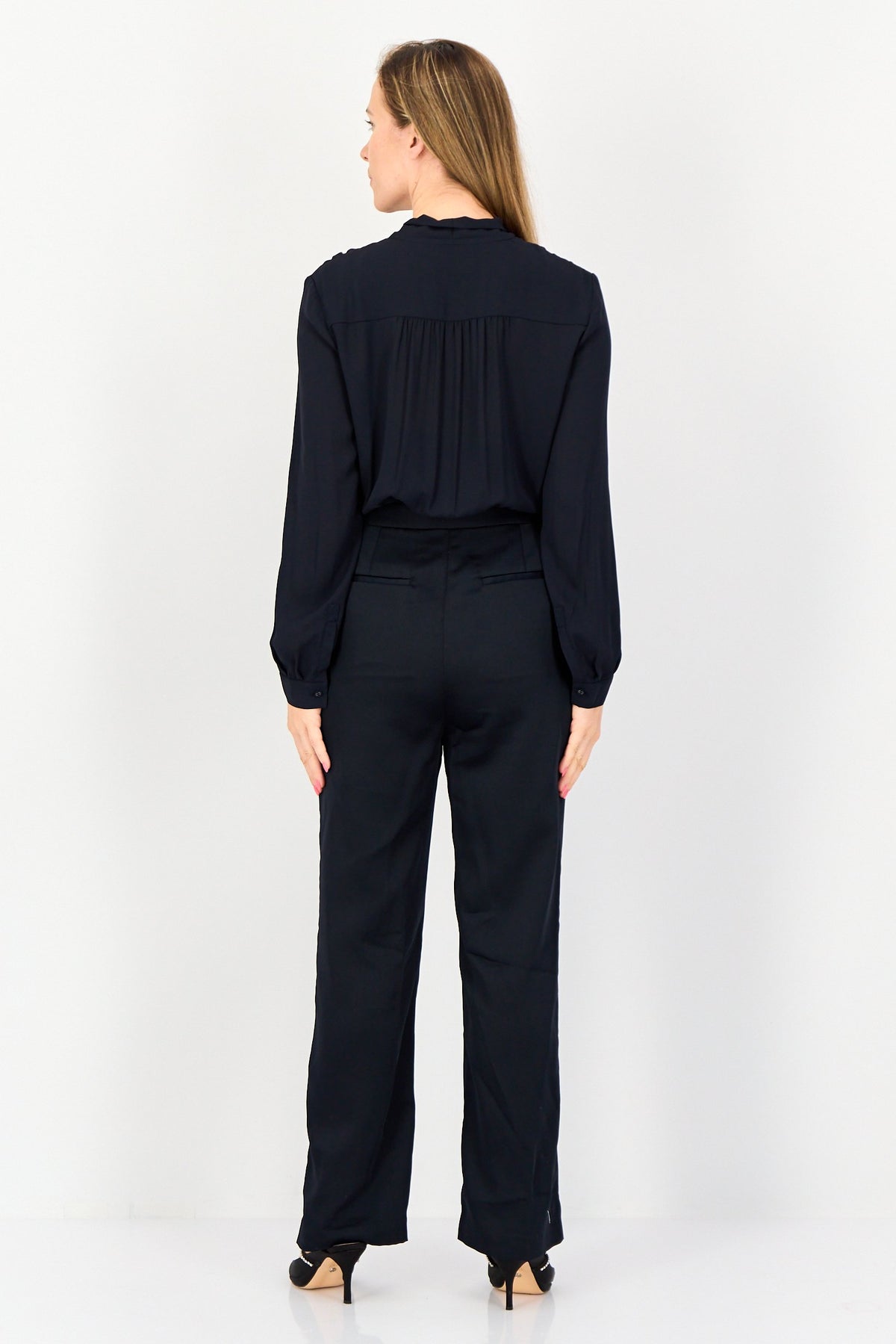 Solid Long Sleeve Jumpsuit
