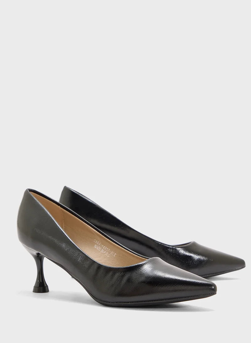 Mid Heel Pointed Pump