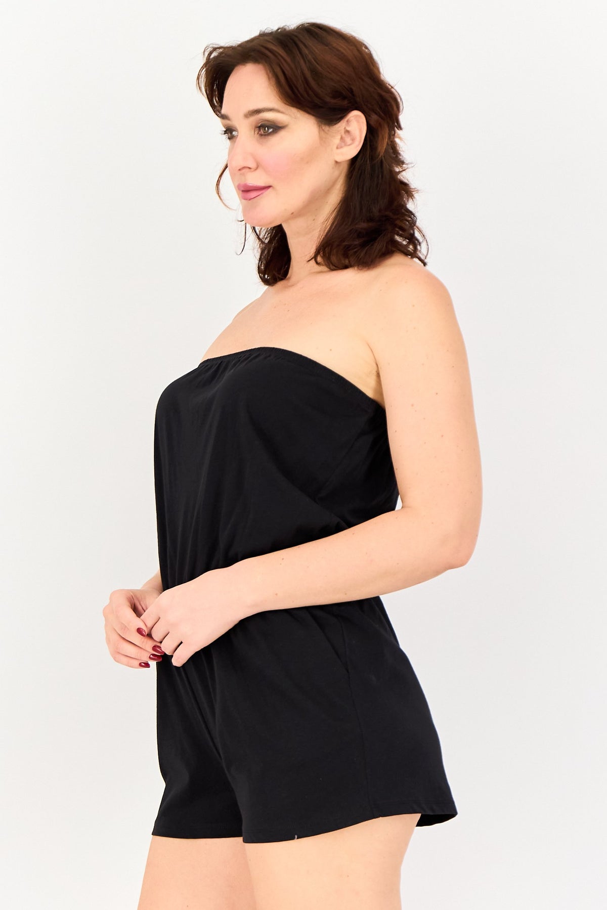 Strapless Plain Playsuit