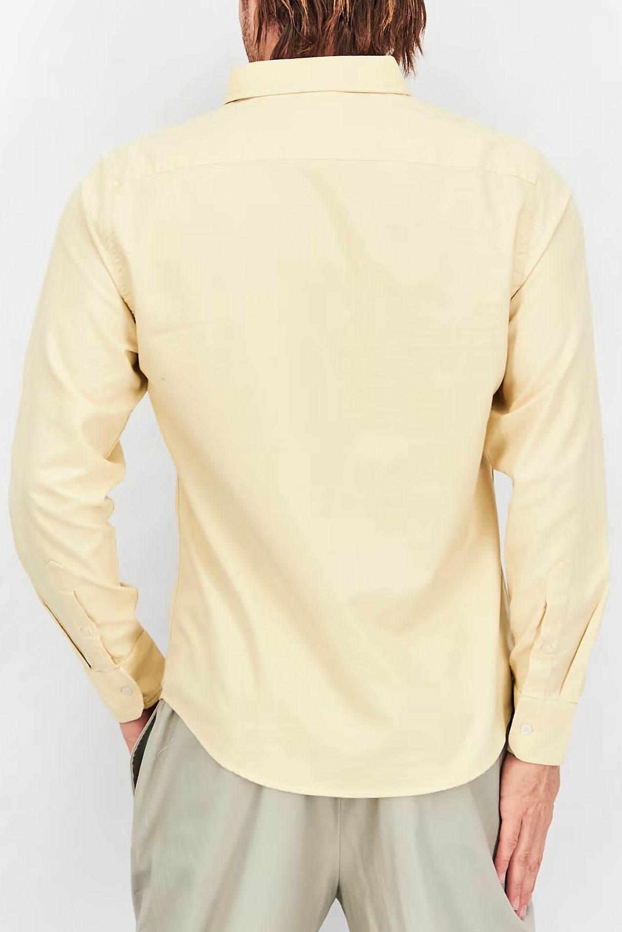 Tahari, Men Regular Fit Plain Long Sleeve Casual Shirt, Tan