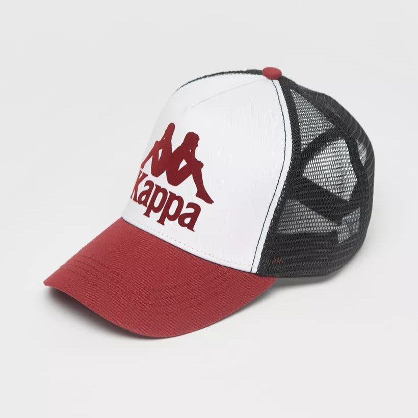 Kappa, Colourblock Logo Print Mesh Cap with Snap Back Closure