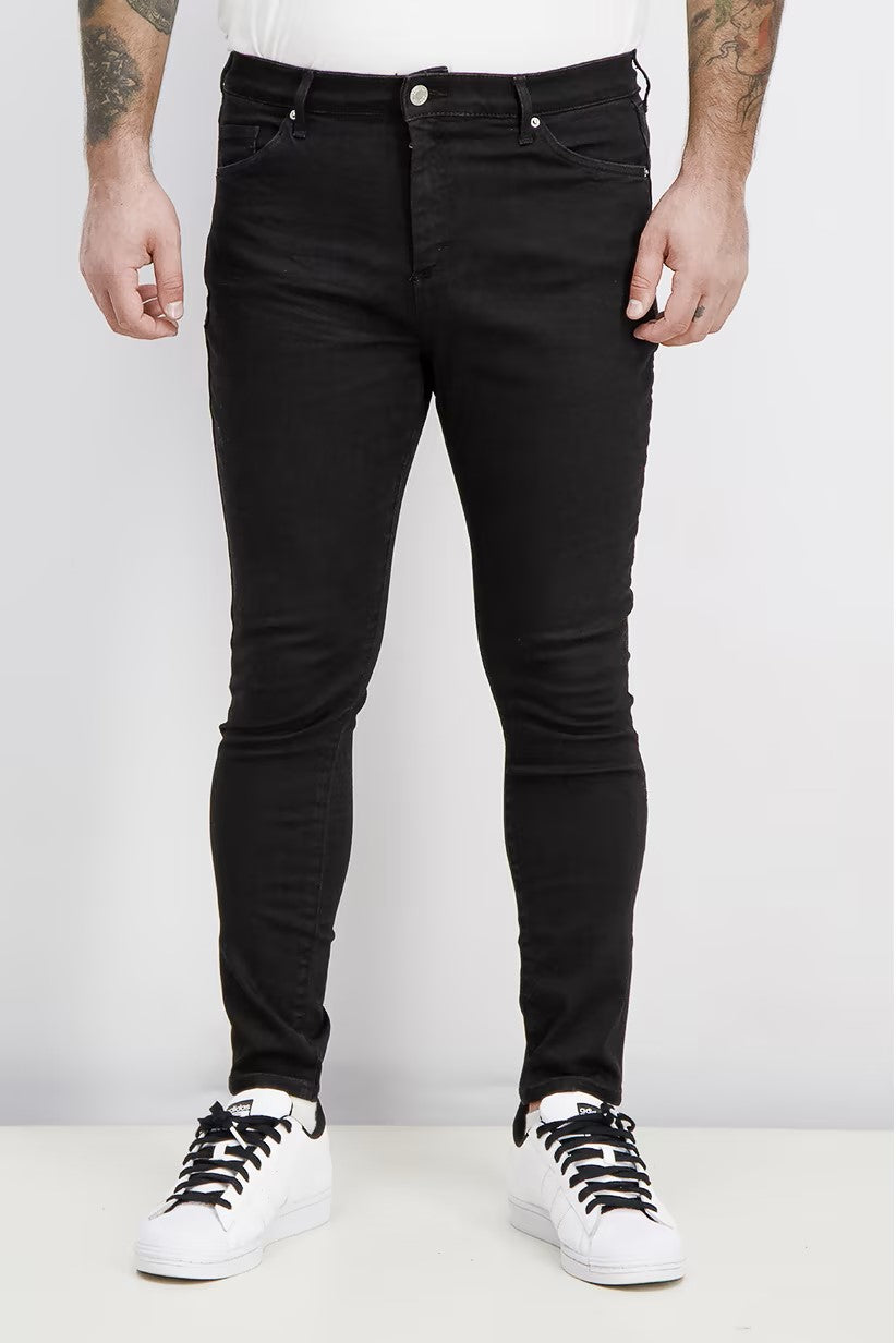 Topshop, Men Regular Fit Mid Rise Sydney Jeans, Black