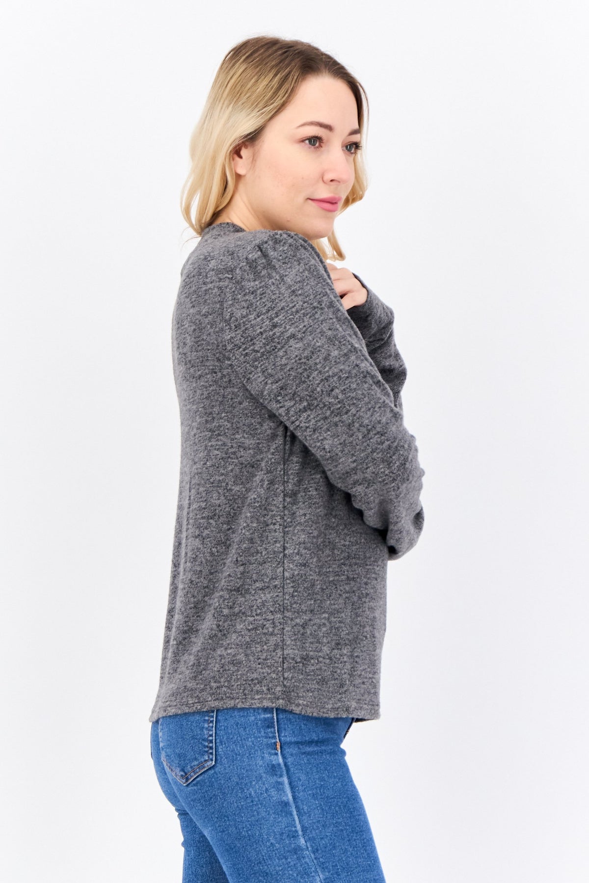 Mock Neck Long Sleeve Solid Top