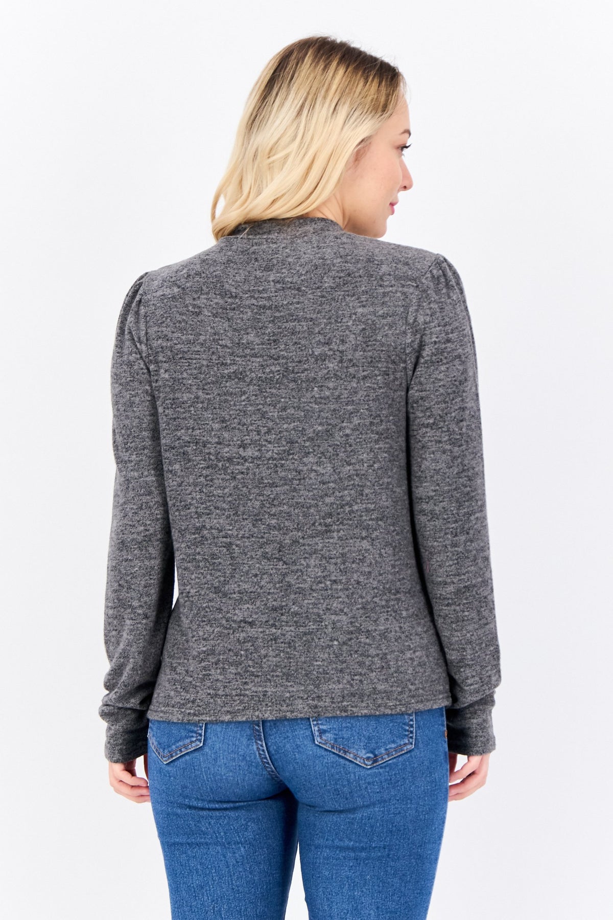 Mock Neck Long Sleeve Solid Top