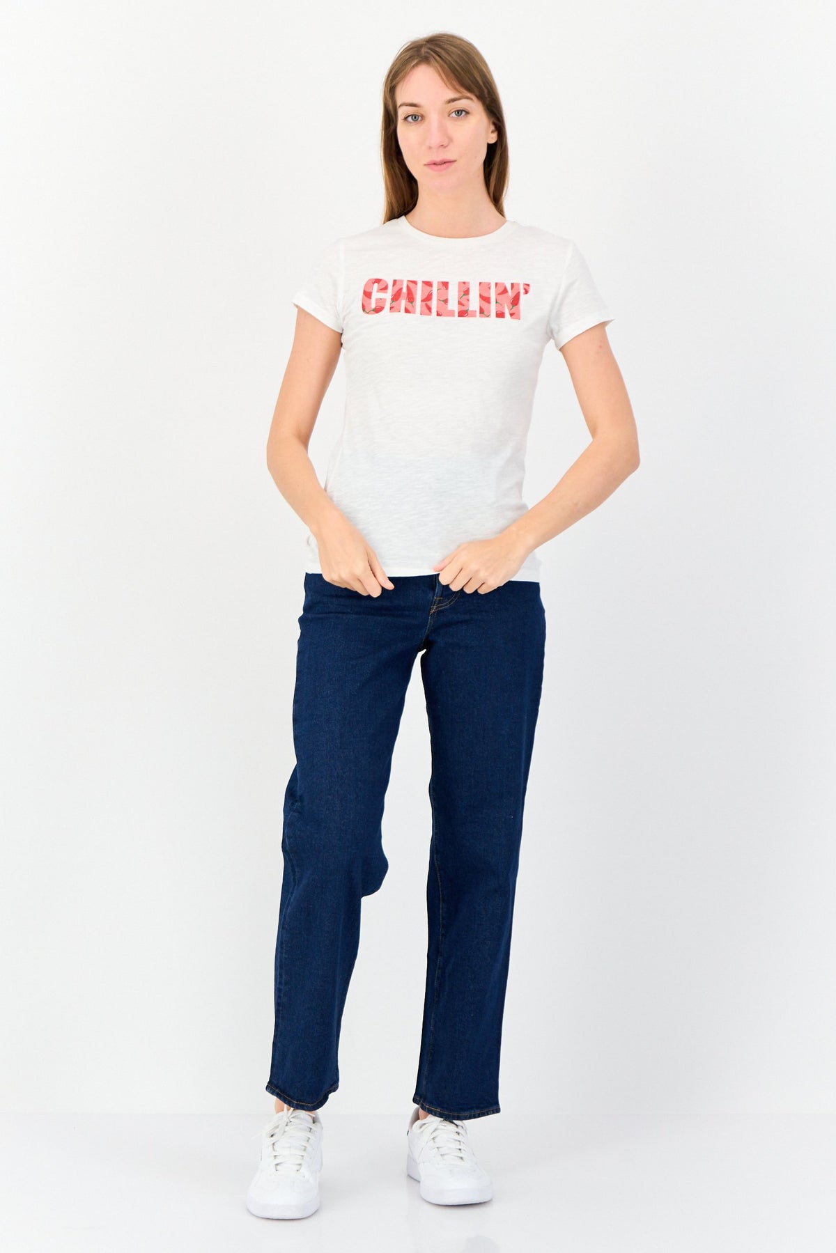 Round Neck Short Sleeves Graphic Print T-shirt