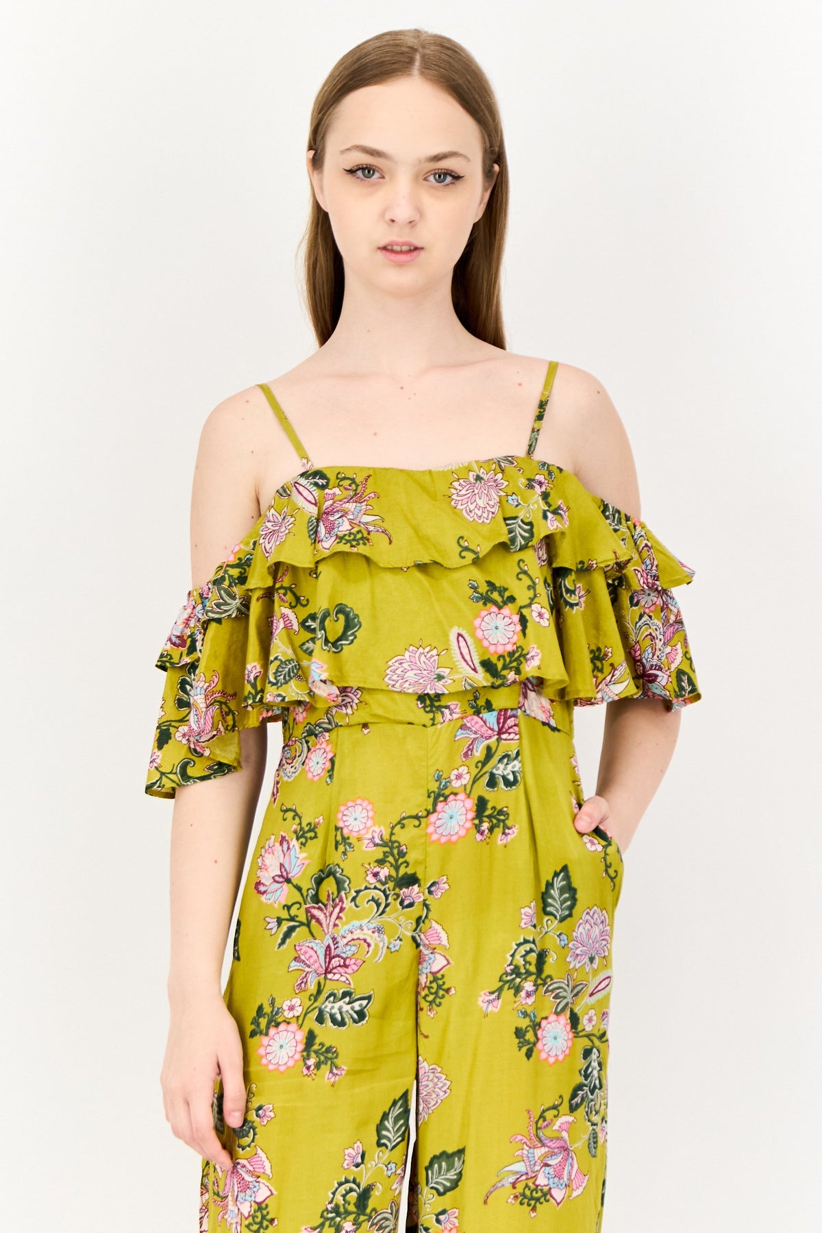 Floral Print Sleeveless Jumpsuit