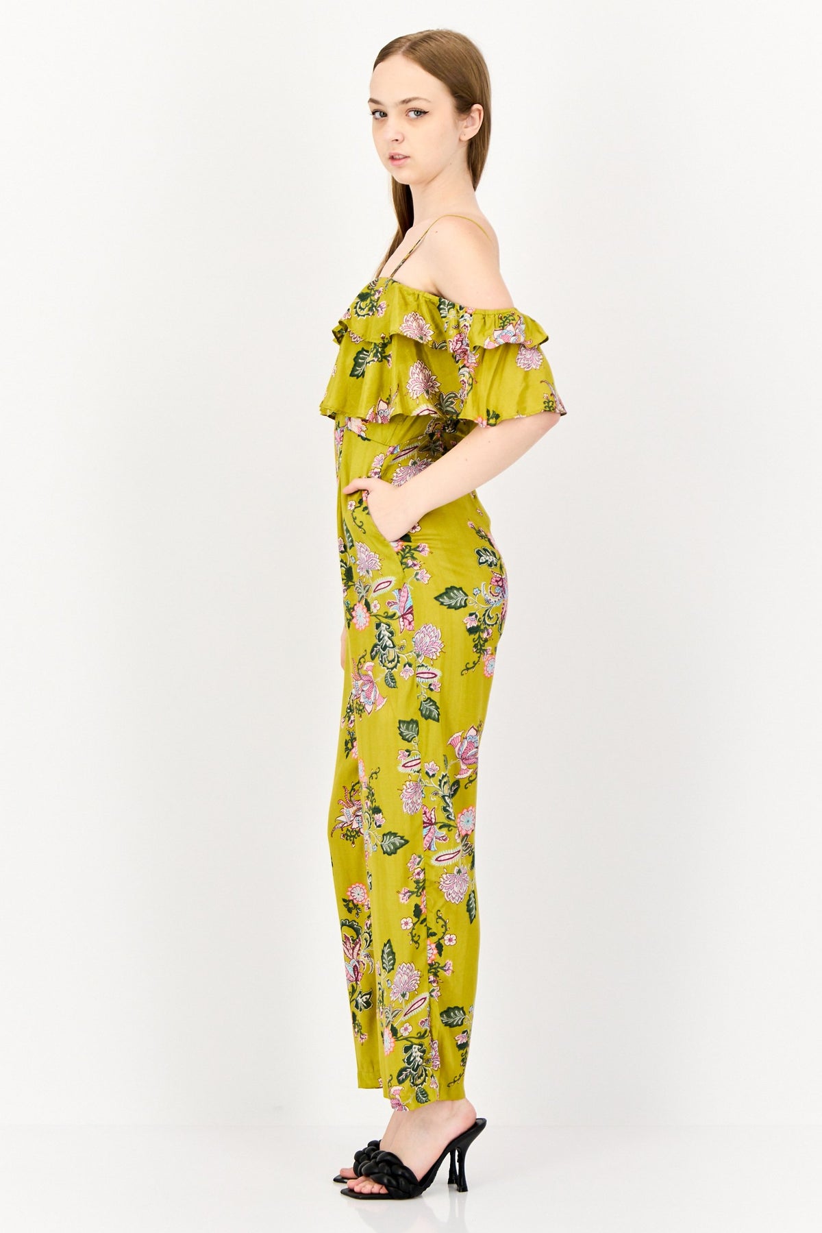 Floral Print Sleeveless Jumpsuit