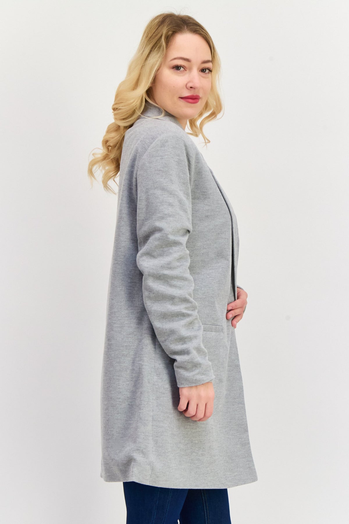 Regular Fit Heather Long Blazer