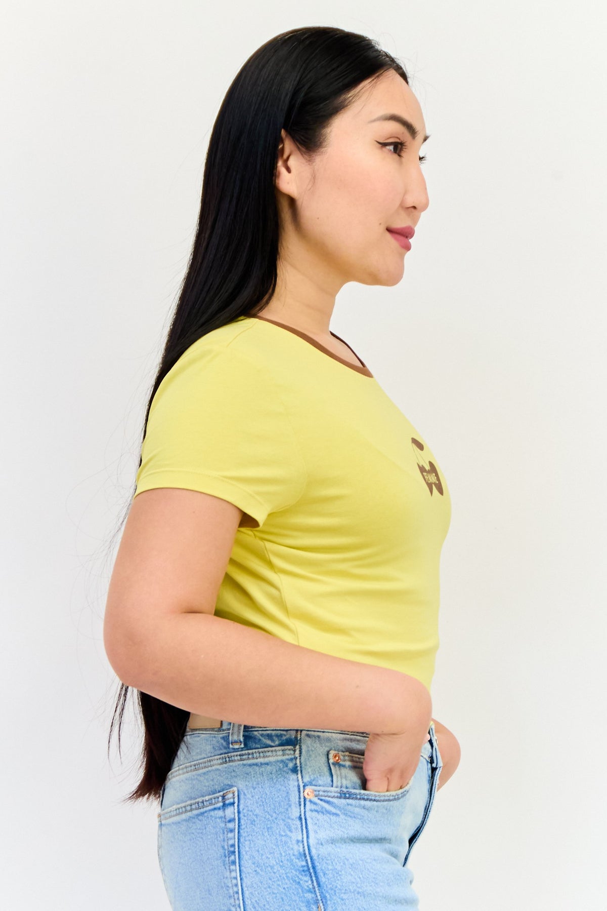 Regular Fit Short Sleeves Graphic Print Cropped T-Shirt