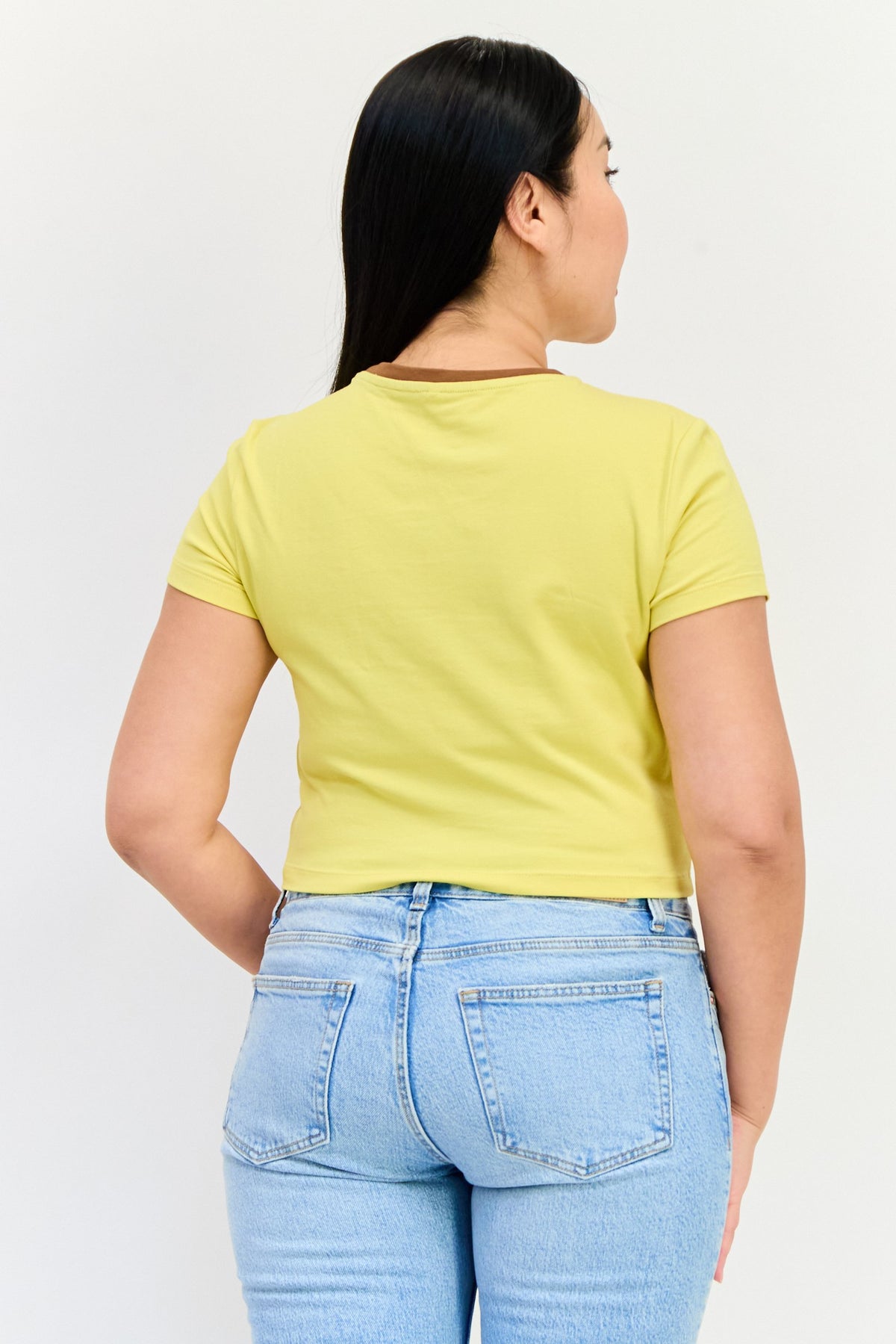 Regular Fit Short Sleeves Graphic Print Cropped T-Shirt