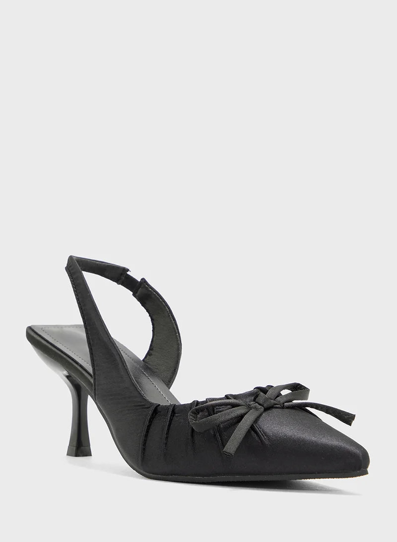 Slingback Pump With Bow