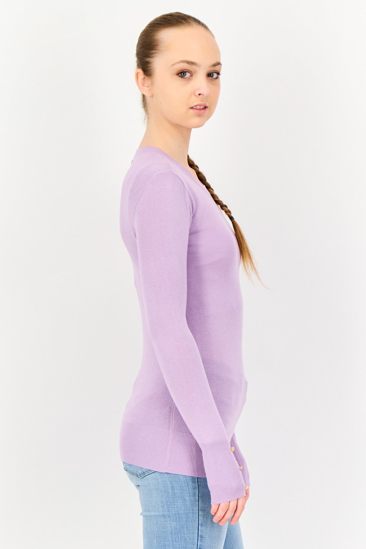 Crew Neck Long Sleeve Textured Sweater