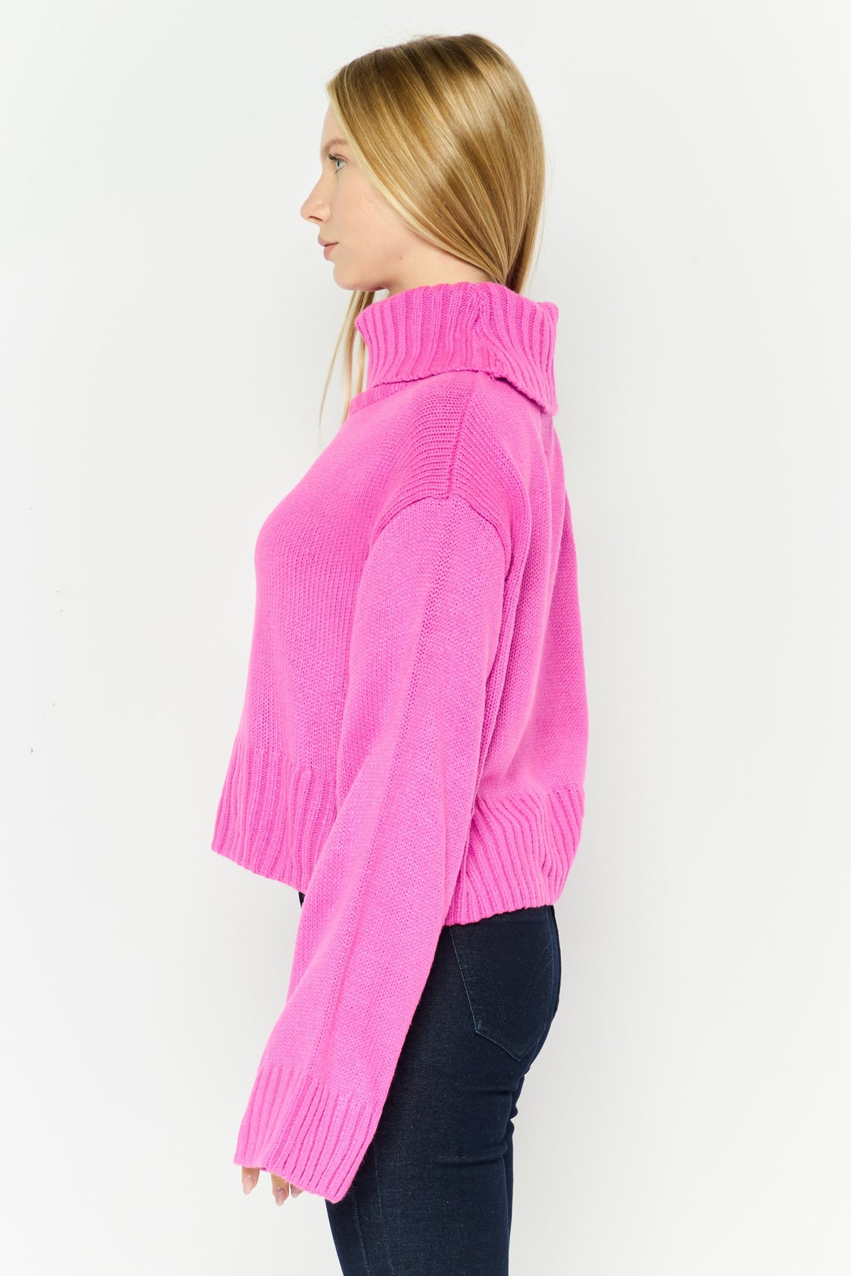 Turn Down Neck Knitted Sweater