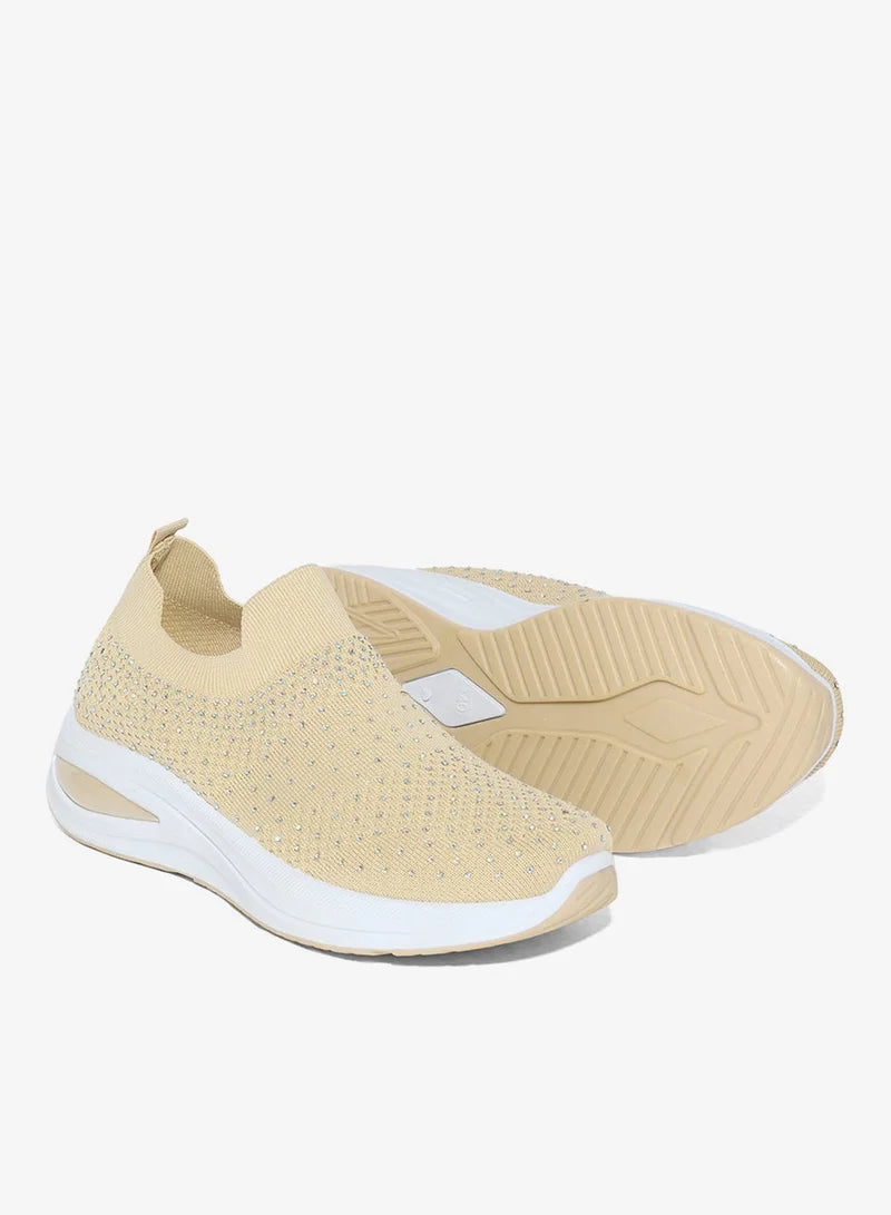 Diamante Knit Slip On Comfort Shoe