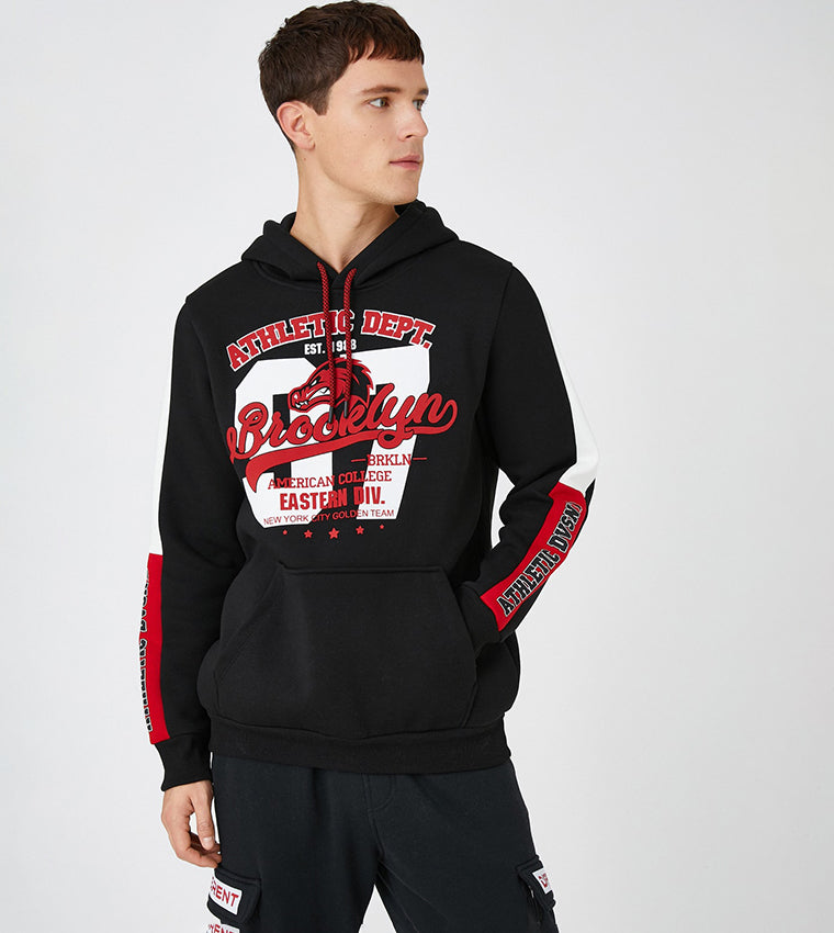 Koton, Logo Printed Long Sleeves Hoodie