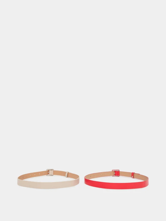 Set of 2 - Solid Tang Buckle Belt