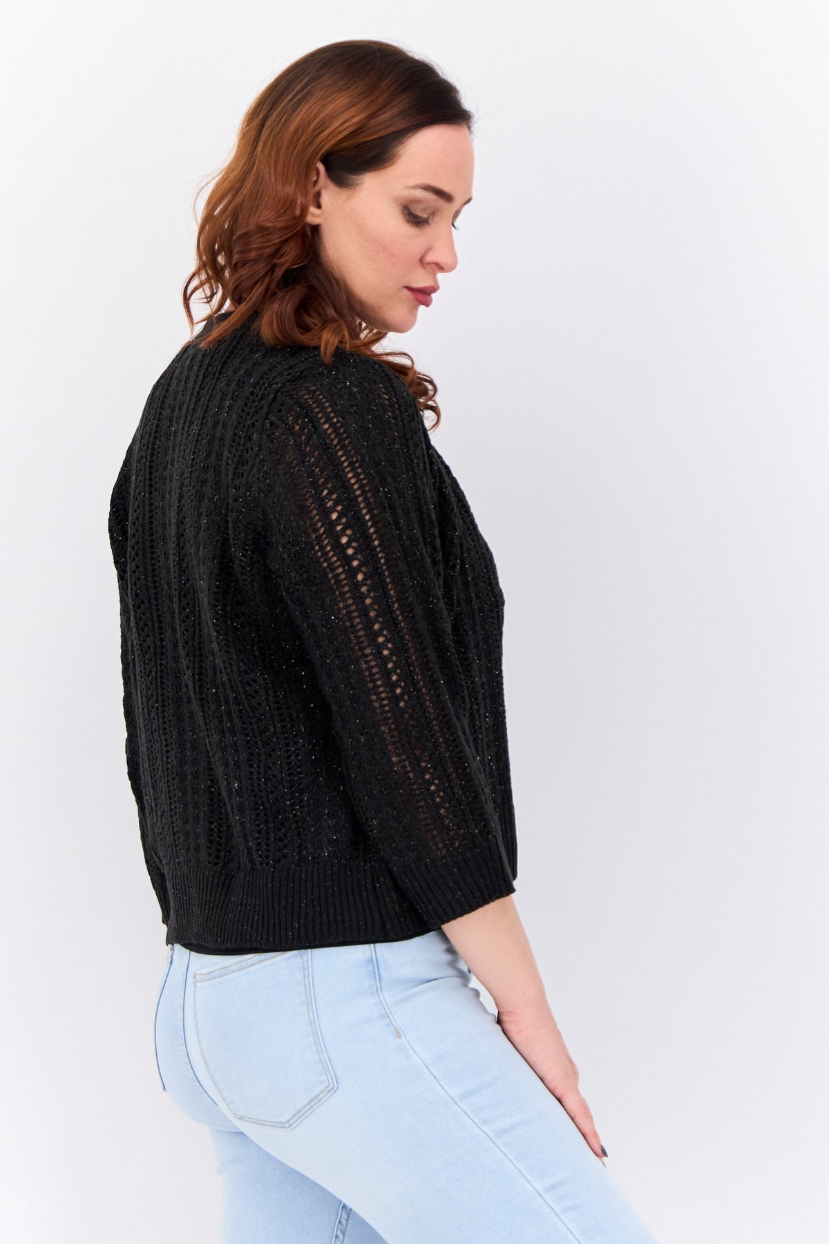Split Neck Crochet Cardigan