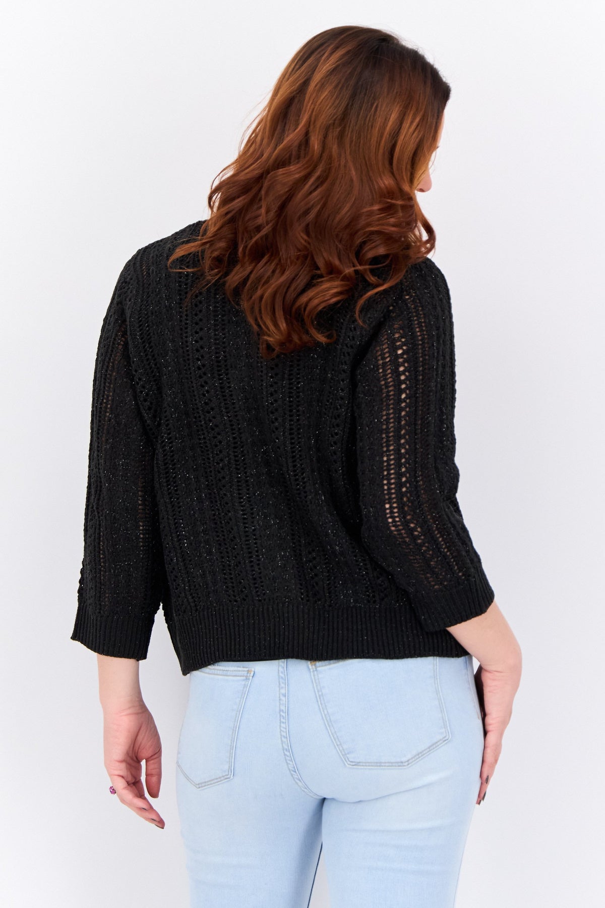 Split Neck Crochet Cardigan